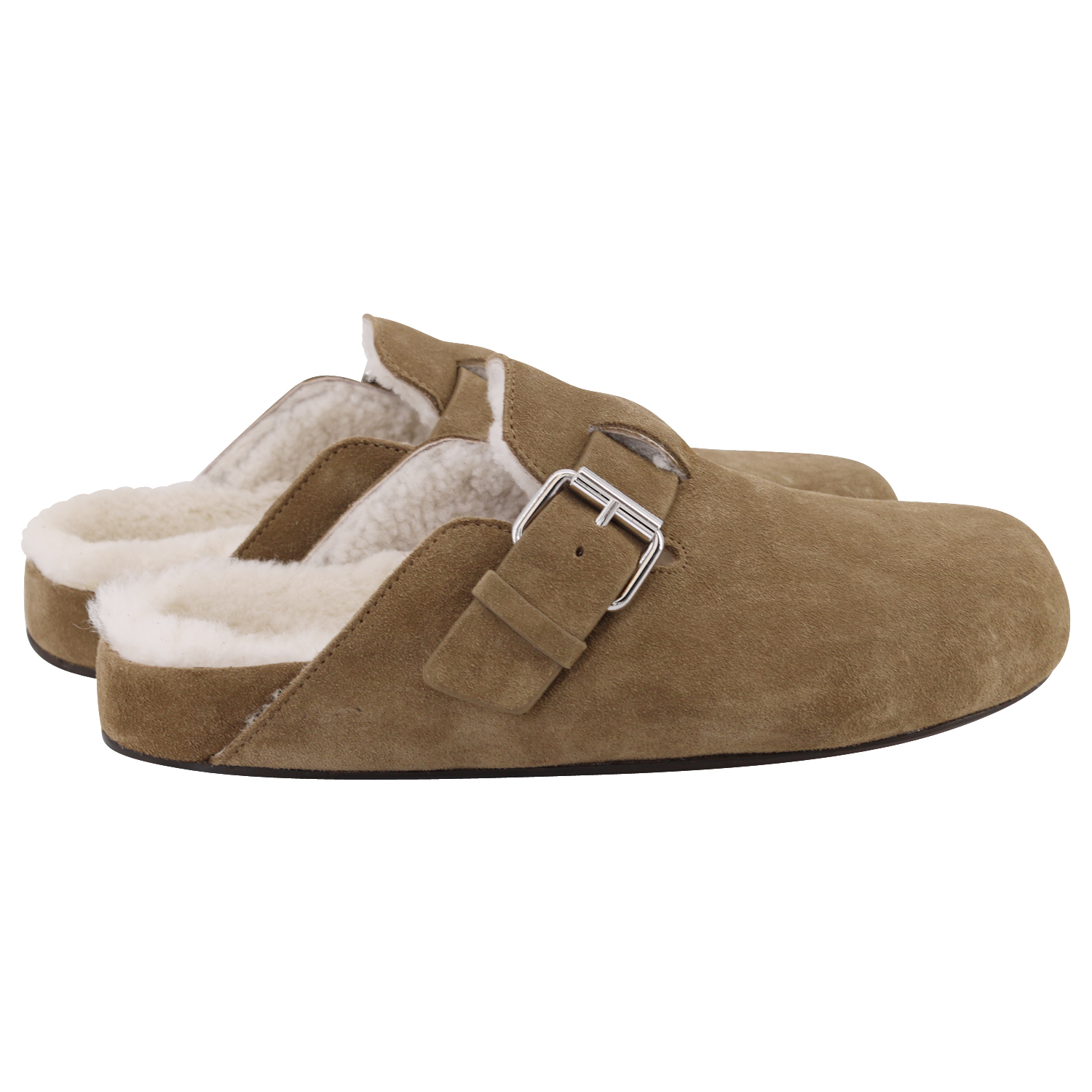 Isabel Marant Shearling Sandals Mirvin Taupe Suede 38