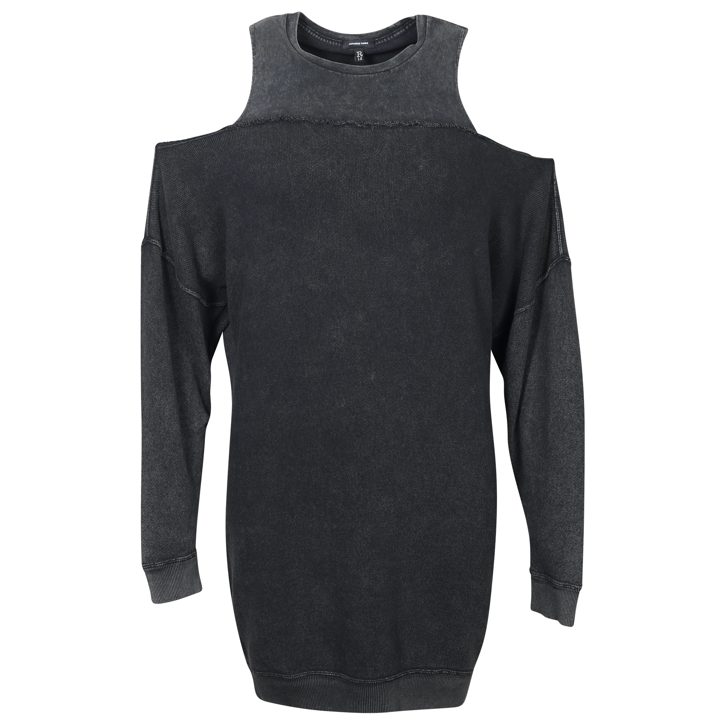 R13 Hybrid Sweatshirt Dress Acid Black