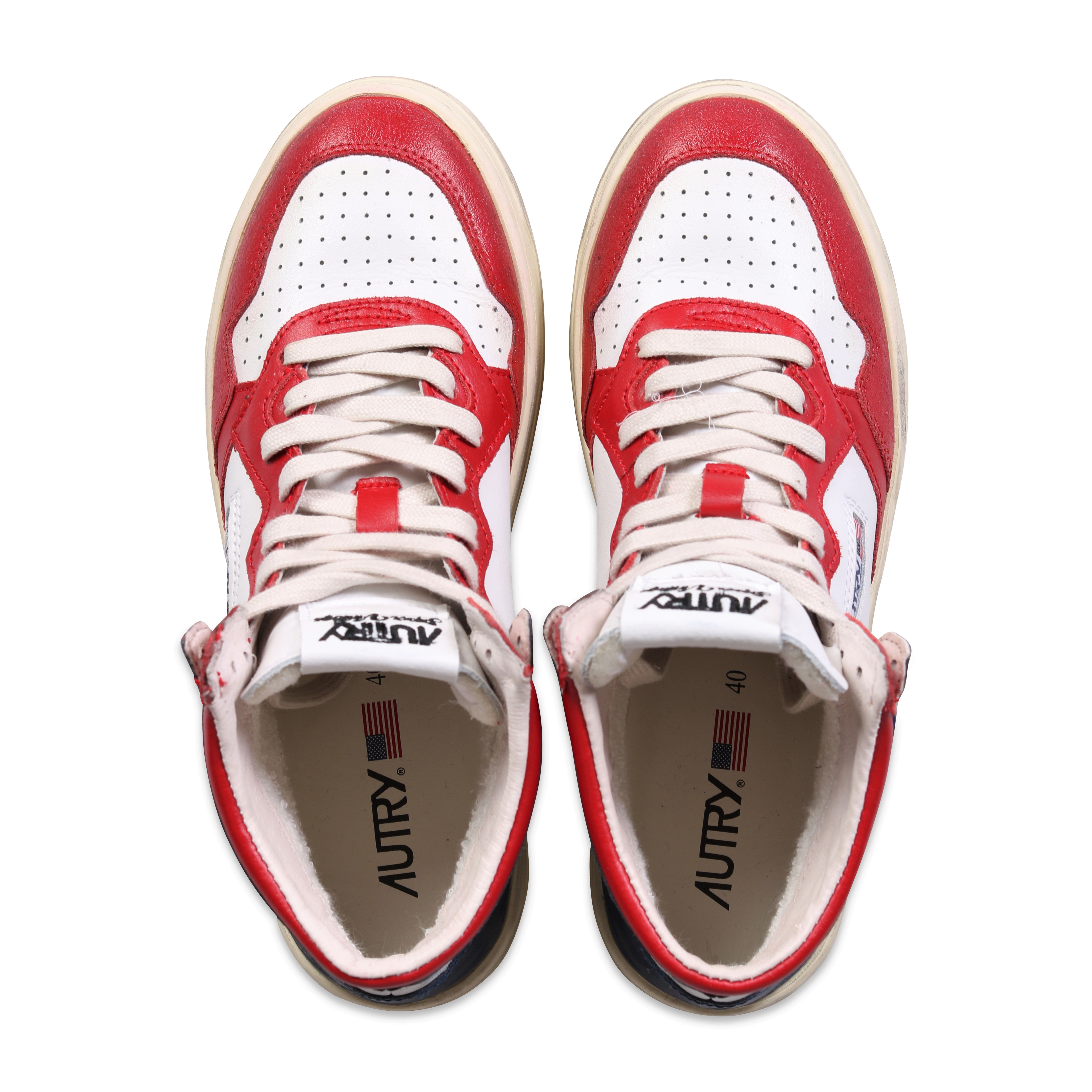 Autry Action Shoes Super Vintage Mid Sneaker White/Blue 43