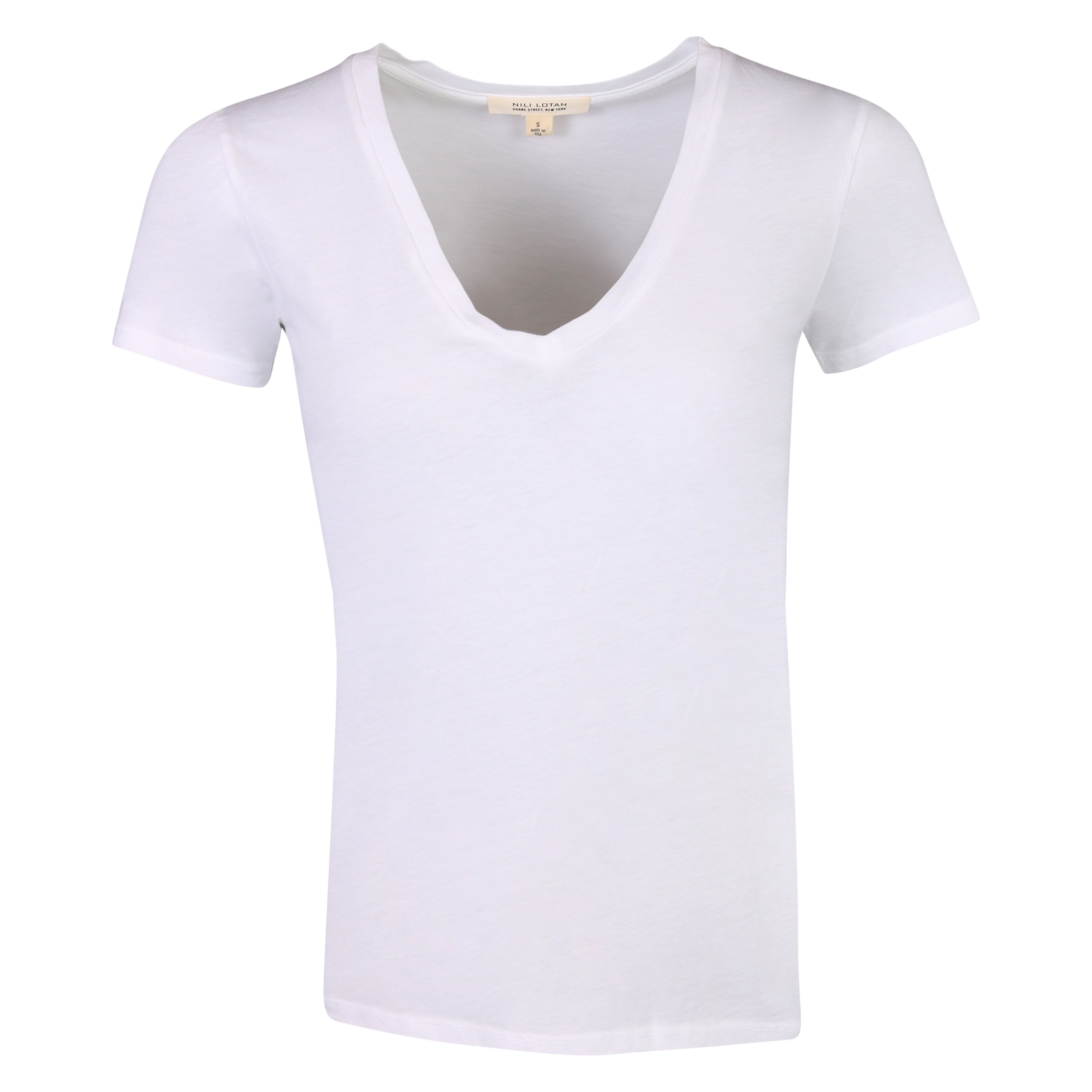 Nili Lotan Carol V-Neck T-Shirt White