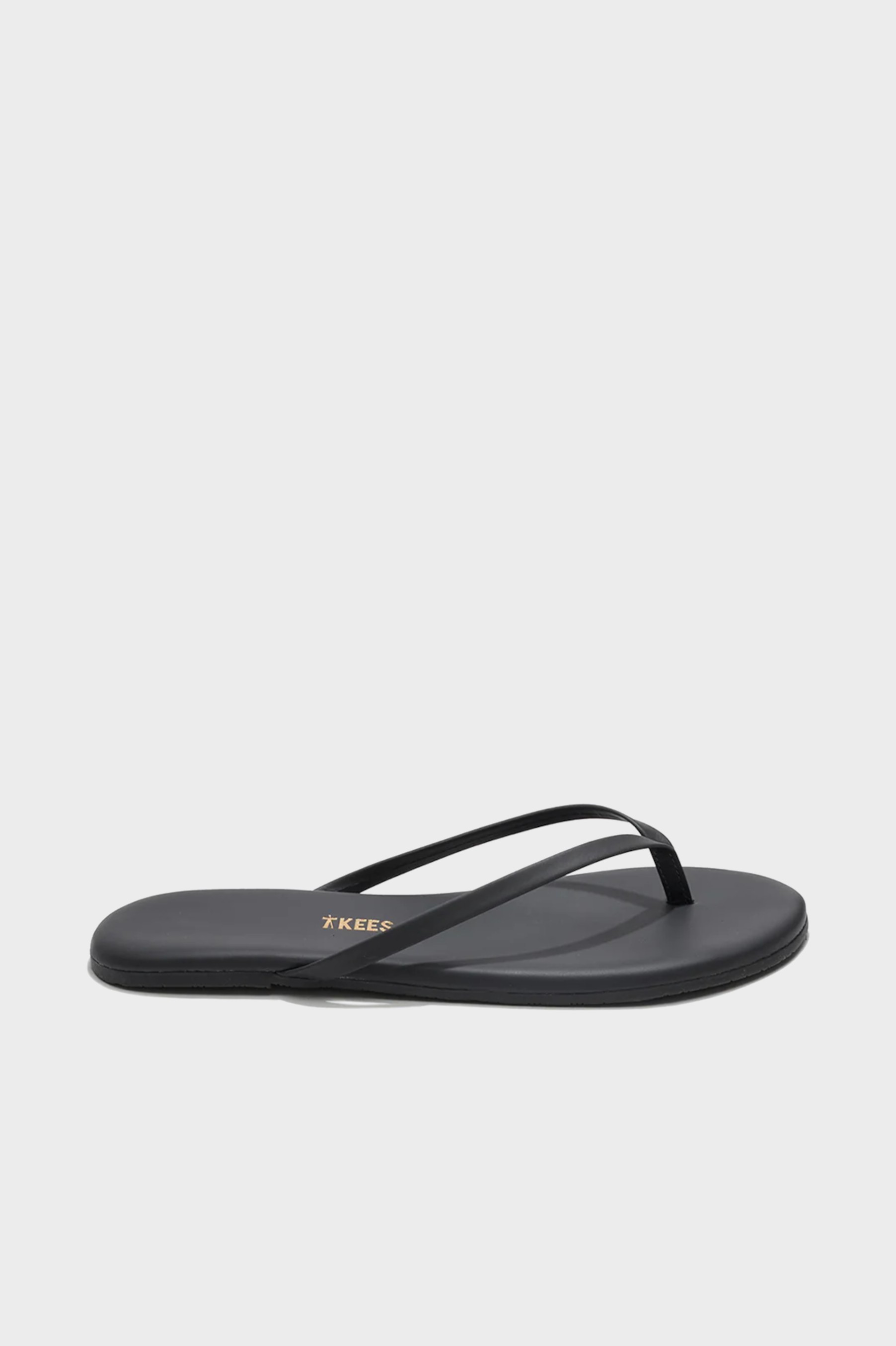 TKEES Lily Leather Flip Flop in Washed Black