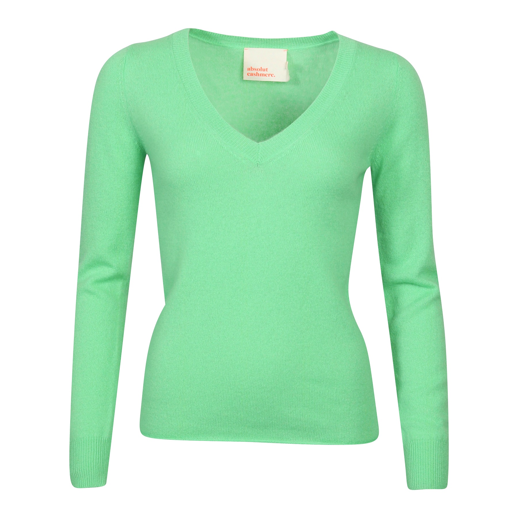 Absolut Cashmere Fitted V-Pullover in Light Green S