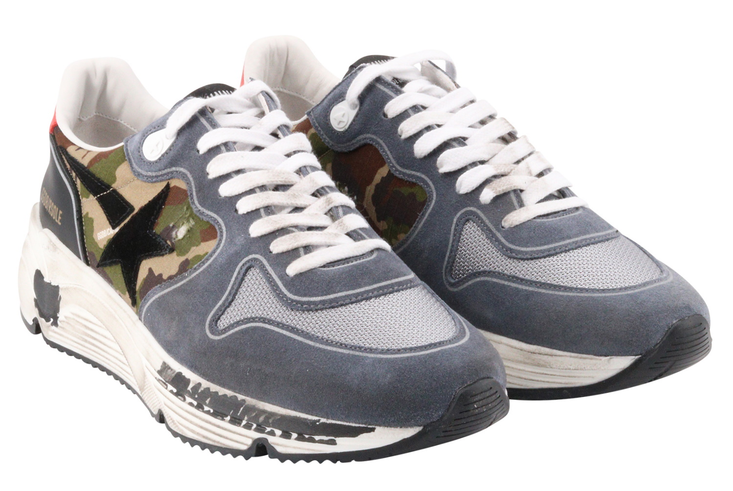 Golden Goose Running Camouflage Ripstop Grey