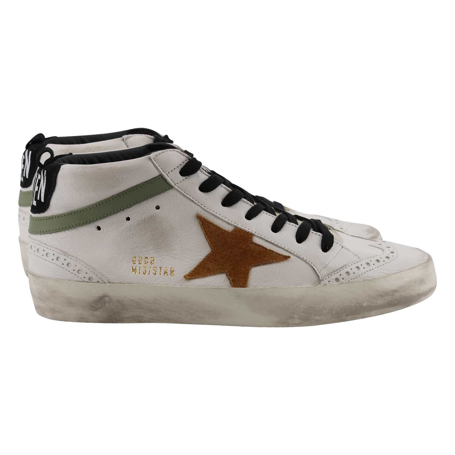 Golden Goose Sneaker Mid Star Perforated Suede Wave Brown/Green/Black Star