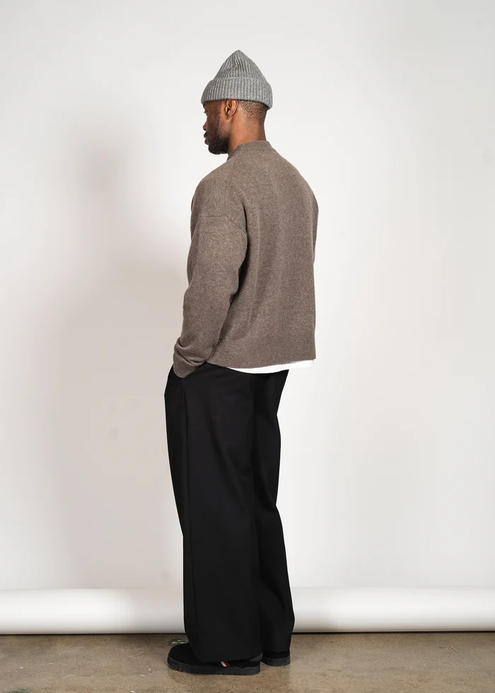 YACAIA Wool/Cashmere Sweater in Brown Melange
