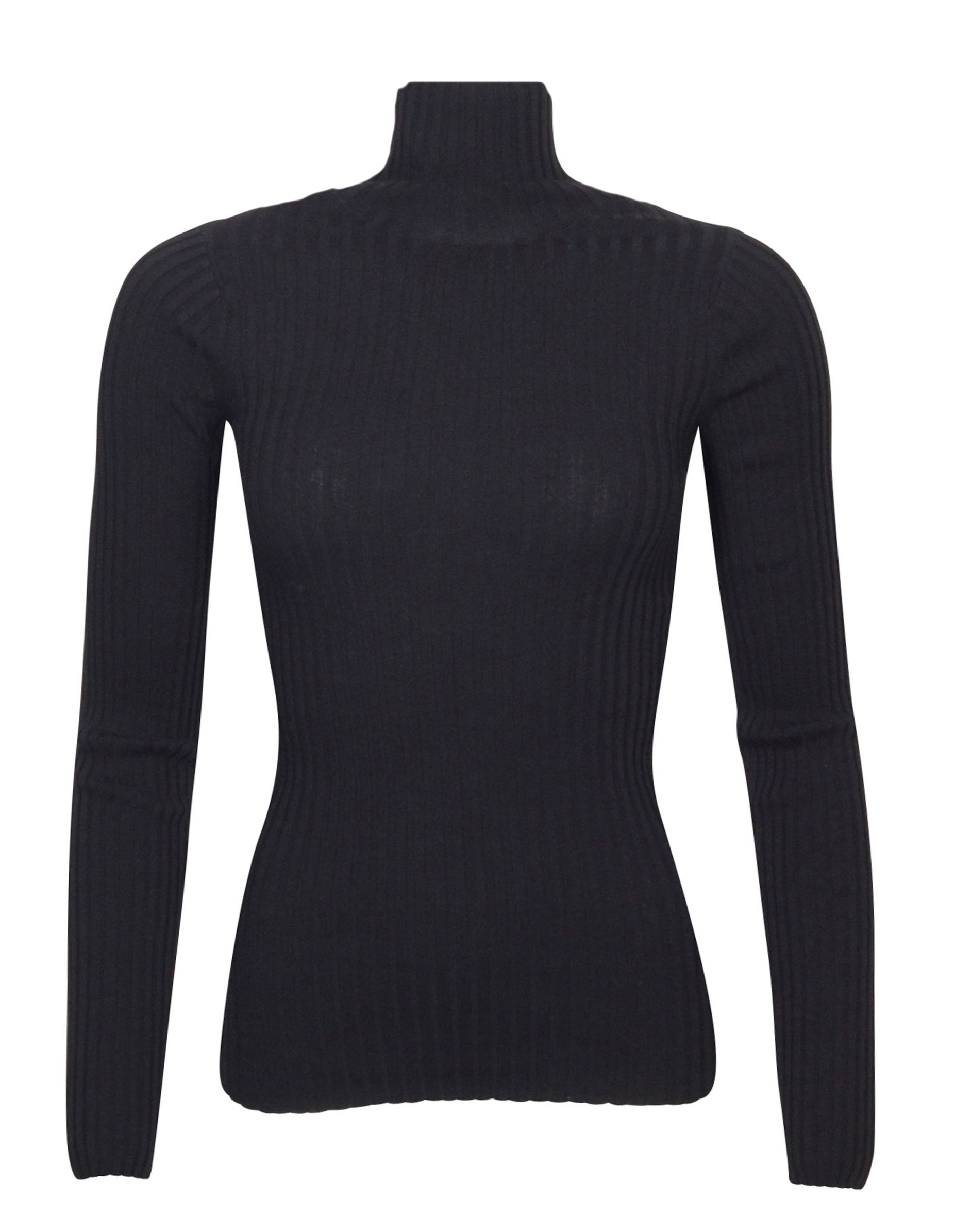 Anine Bing Turtle Rib Knit Sweater Black