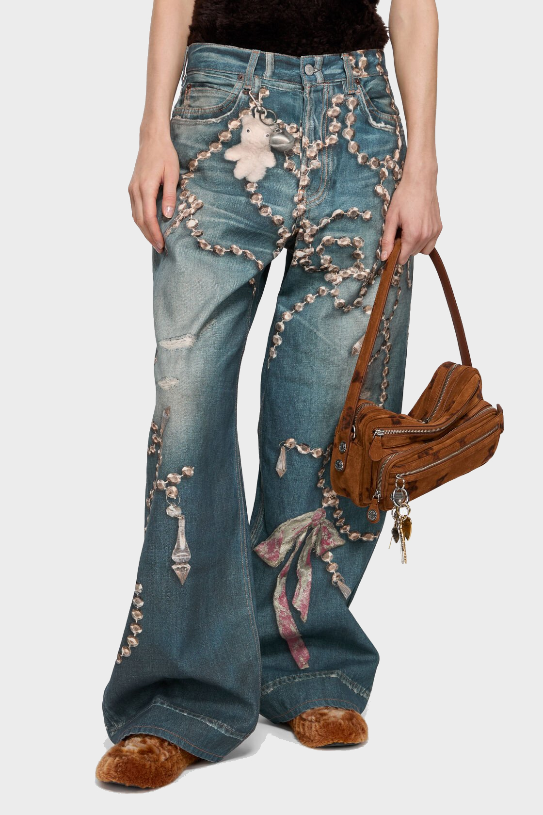ACNE STUDIOS 1981 Trompe-l'oeil-Print Baggy Jeans in Petite Length