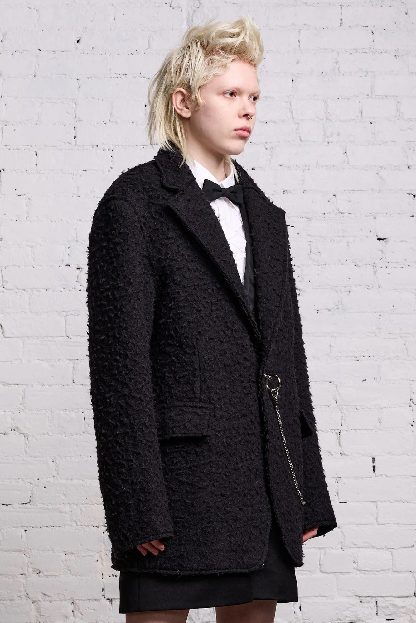 R13 Raw Cut Ragged Blazer in Black