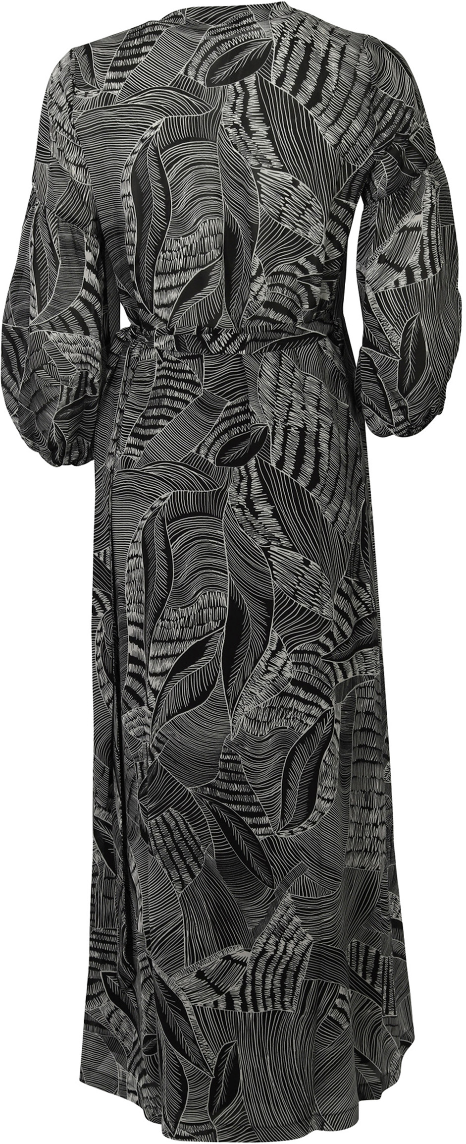 Summum Wrap Dress Black Printed