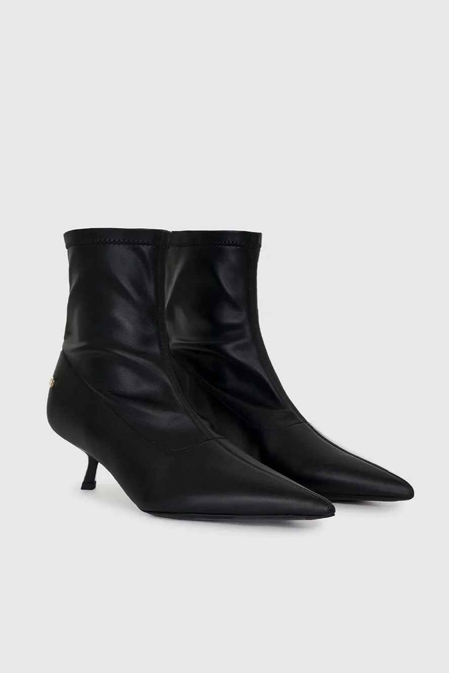 ANINE BING Kitten Heel Bootie in Black