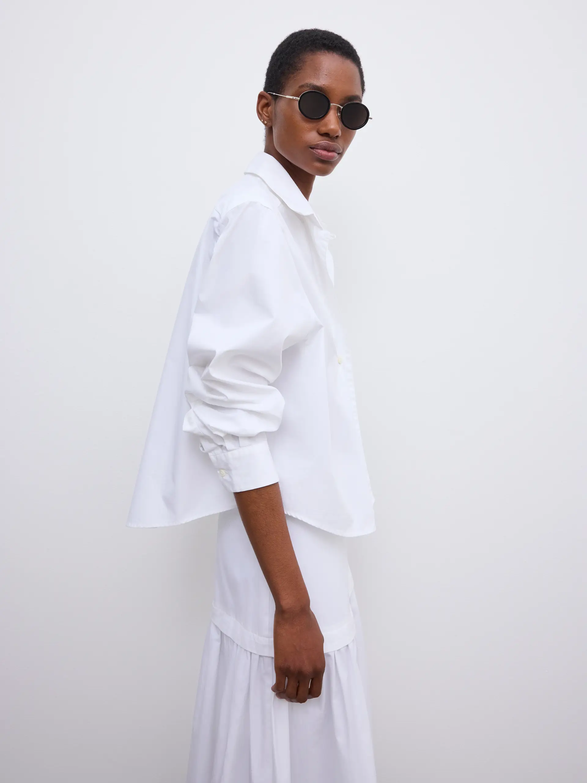 DAGMAR Cropped Shirt in White