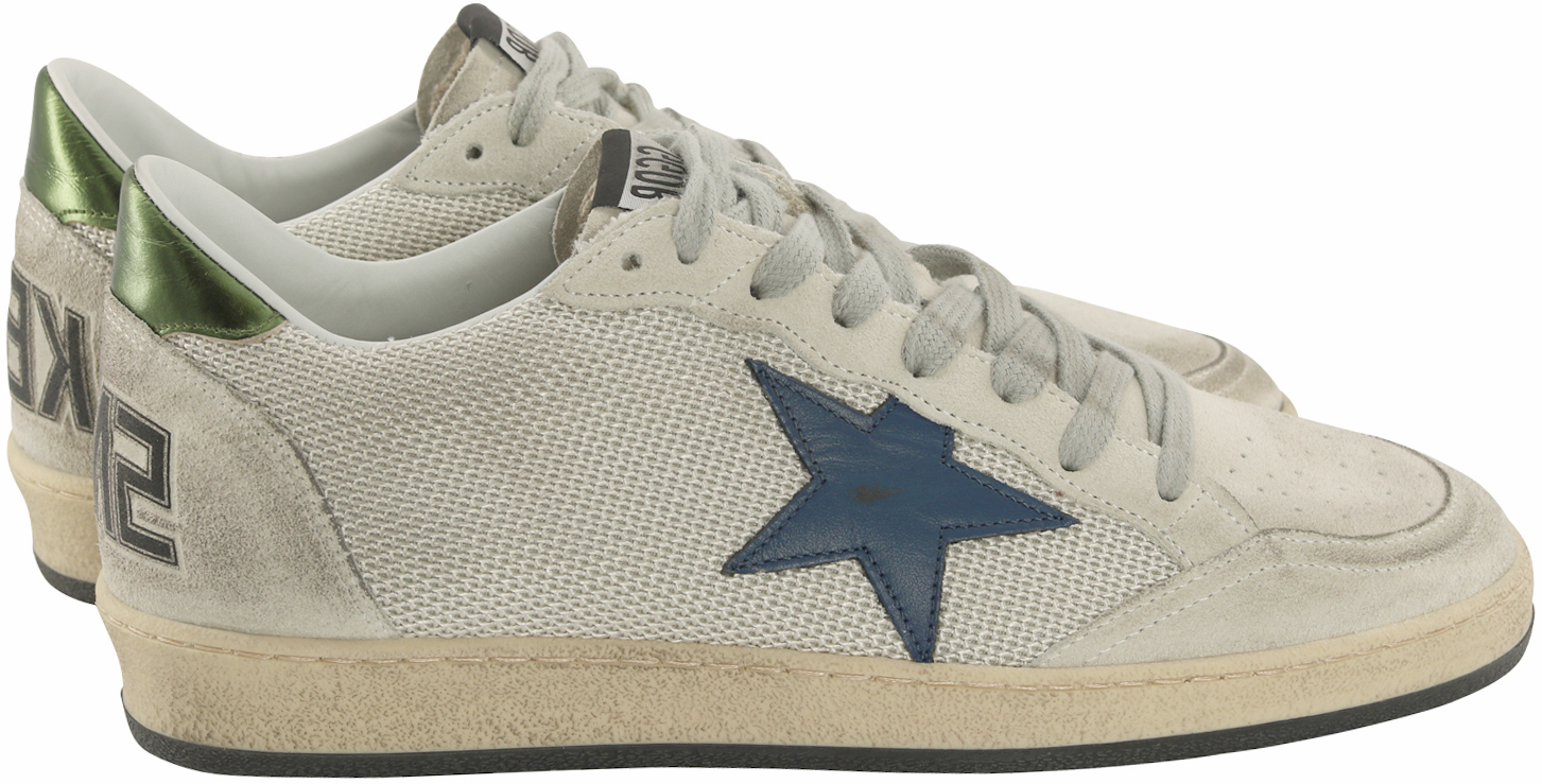 Golden Goose Sneaker Ball Star Silver Mesh/Blue Star
