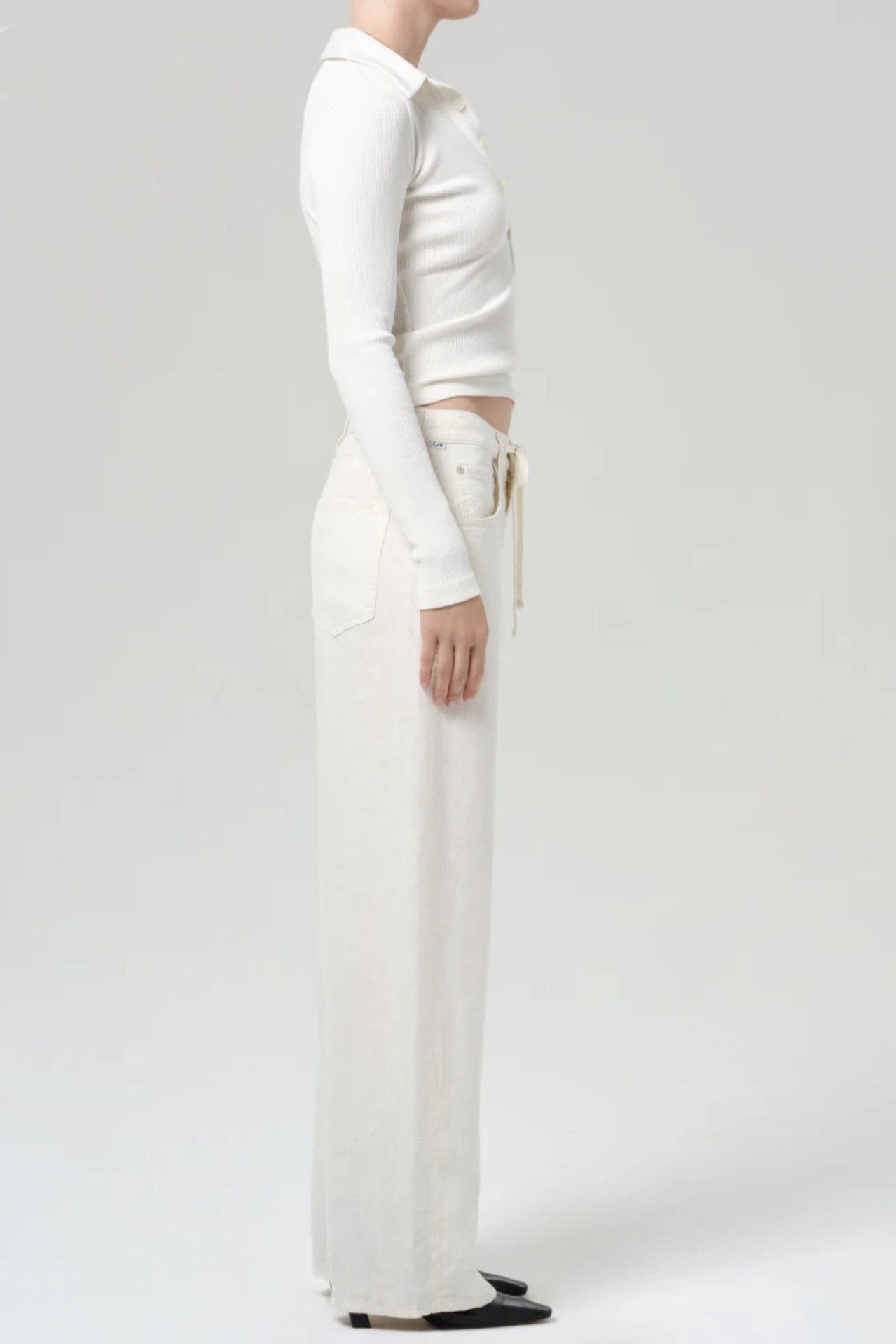 CITIZENS OF HUMANITY Brynn Drawstring Linen Pant in Vanilla