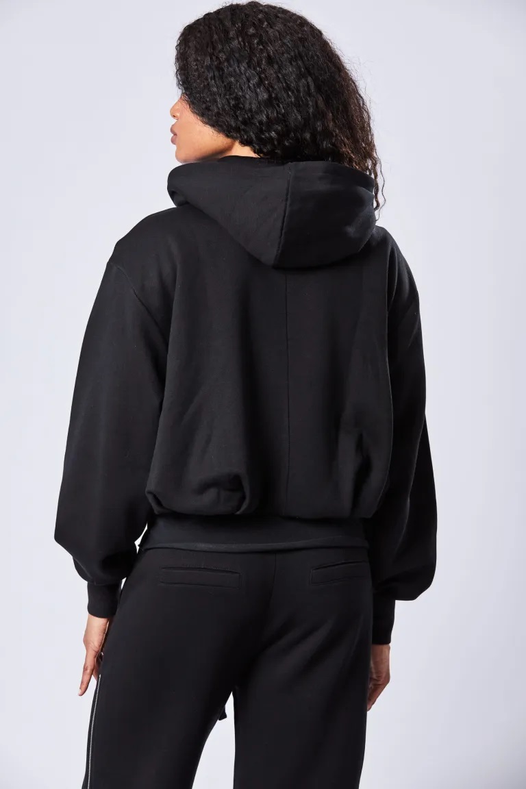 THOM KROM Soft Hooded Sweatjacket in Black XS