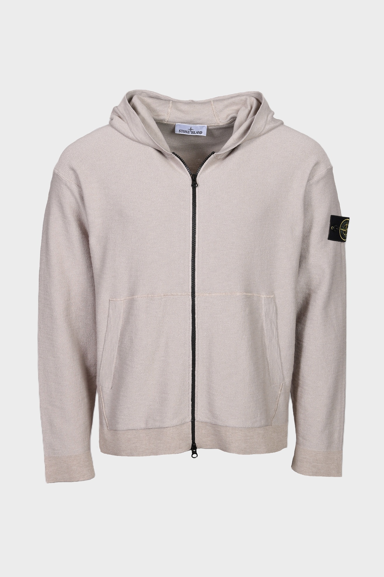 STONE ISLAND Summer Knit Zip Hoodie in Beige
