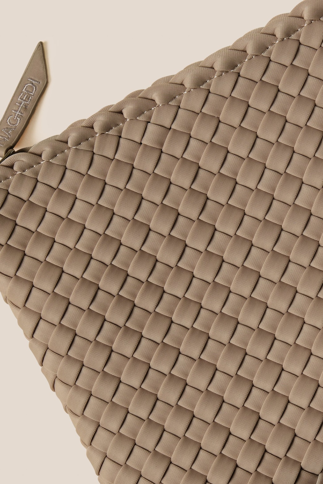 NAGHEDI Handwoven Large Nomad Hobo Bag in Cashmere