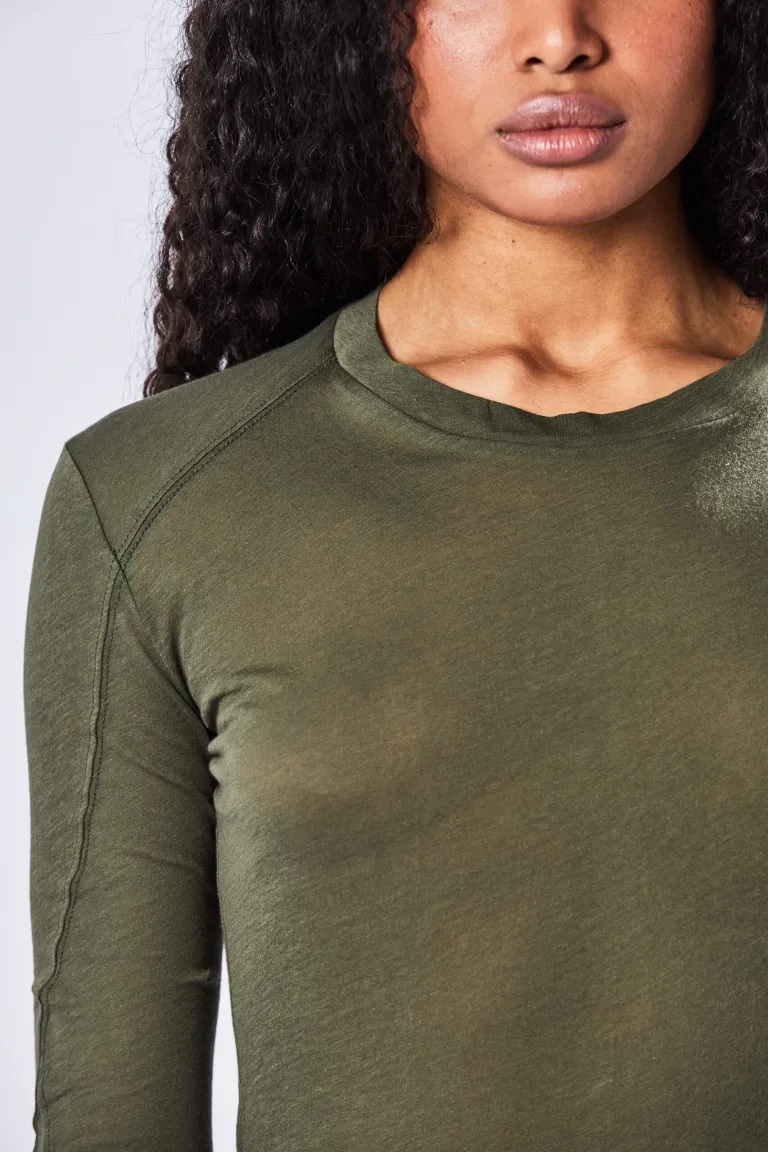 THOM KROM Light Longsleeve in Green XS