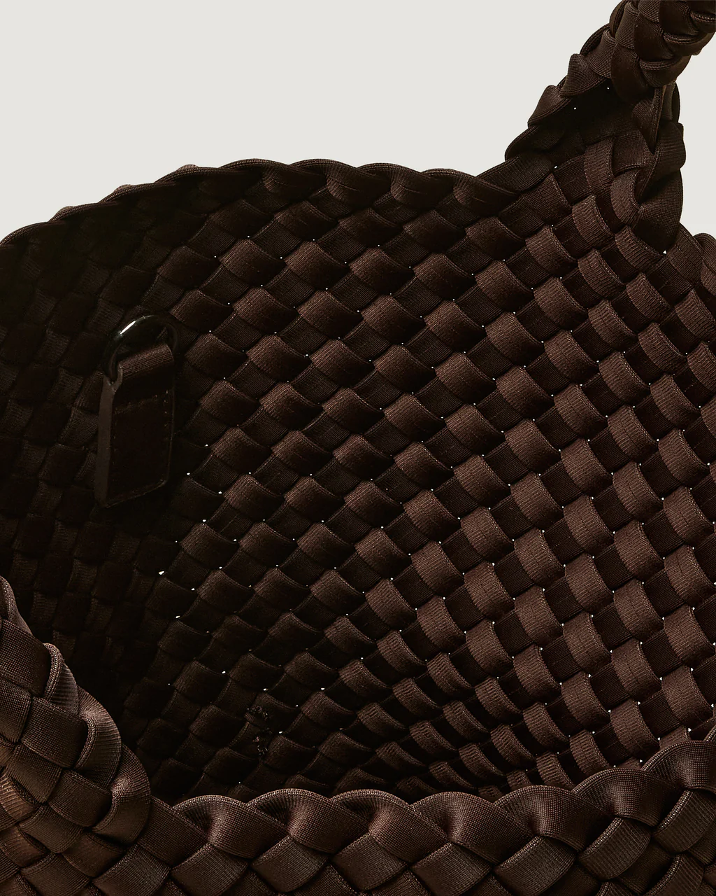 NAGHEDI Handwoven Small Tote St. Barth in Chocolate