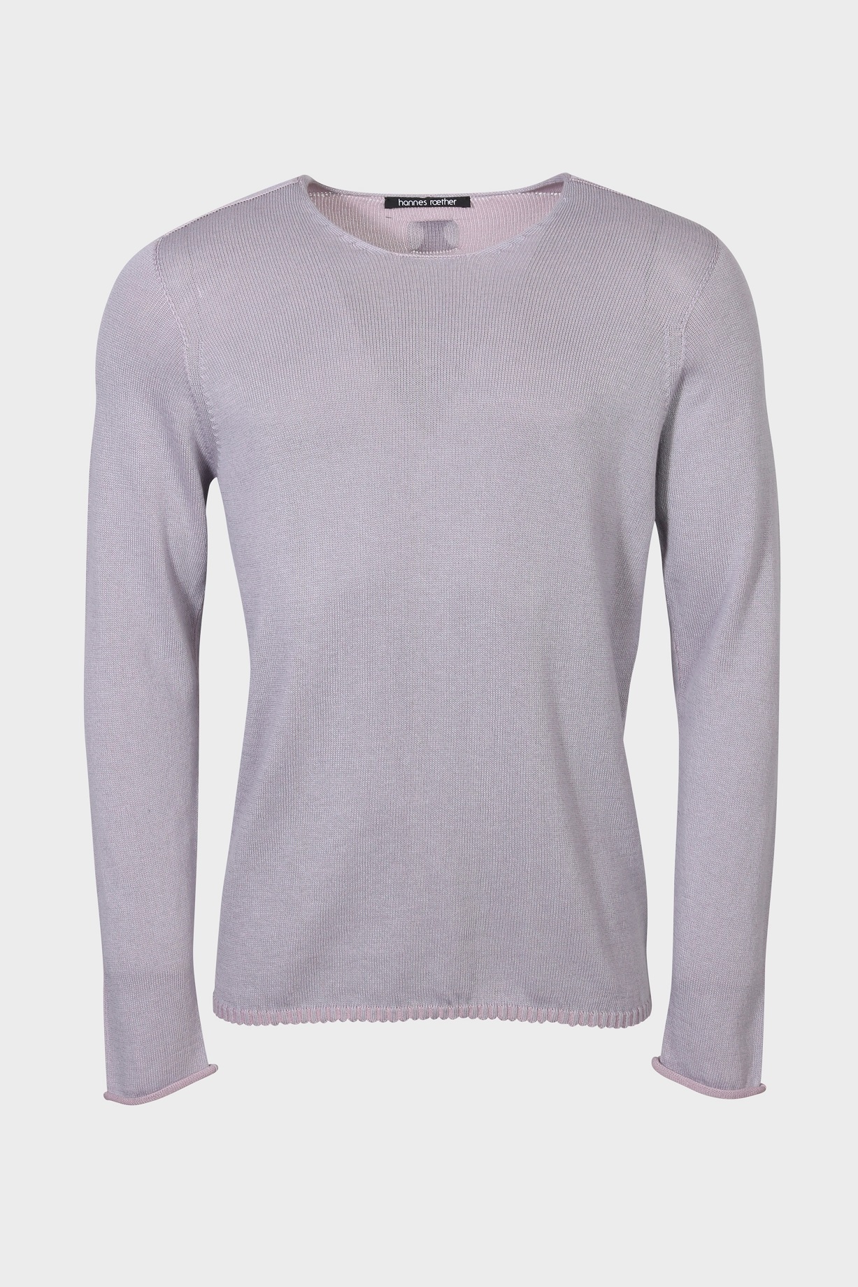 HANNES ROETHER Cotton/Cashmere Knit Pullover in Lavender Melange HANNES ROETHER Cotton/Cashmere Knit Pullover in Lavender Melange