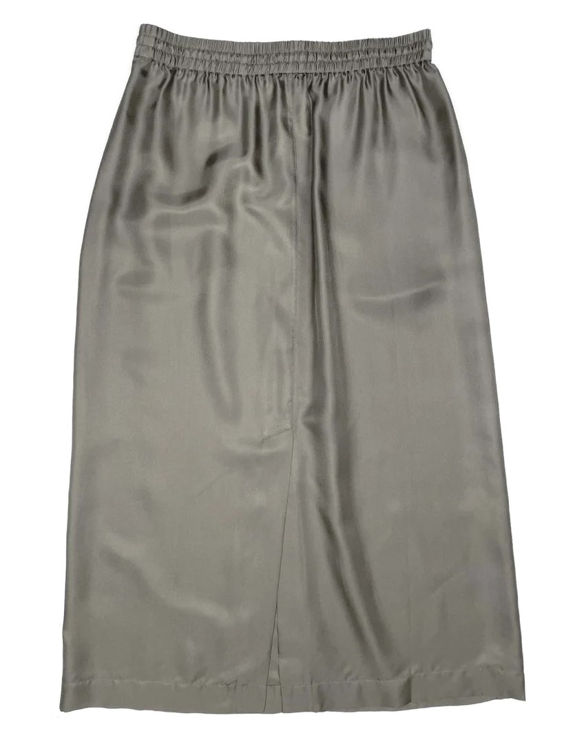 6397 Pull-On Silk Skirt in Slate Grey