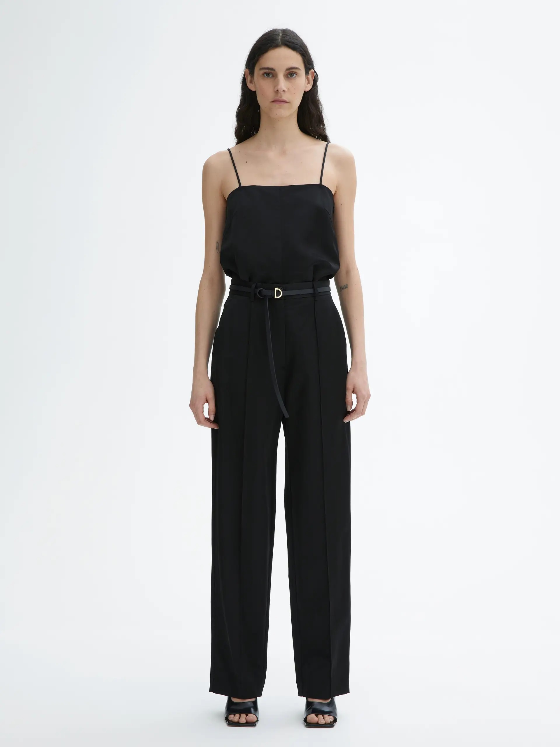 DAGMAR Slim Suit Pant in Shiny Black 36