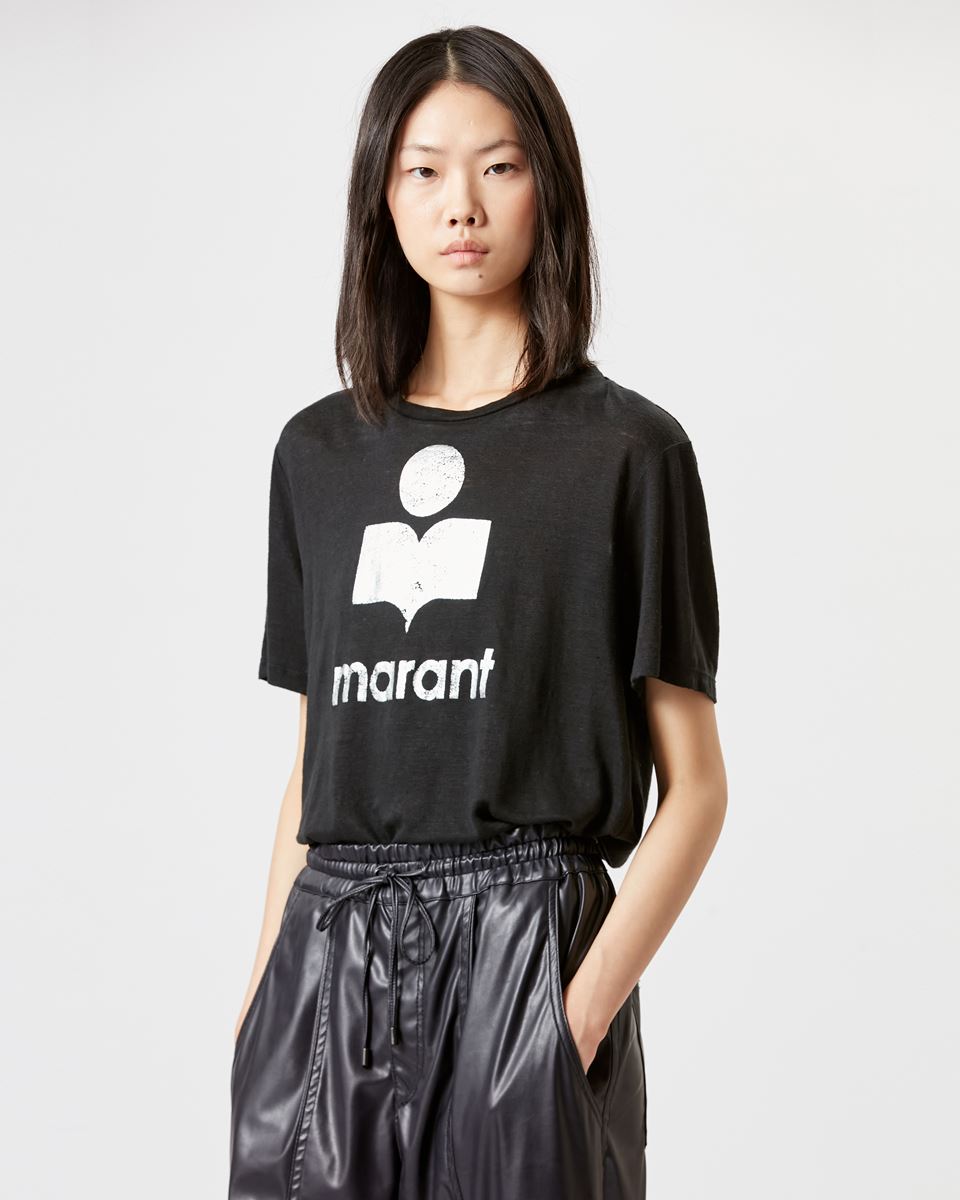 ISABEL MARANT ÉTOILE Zewel Logo T-Shirt in Black/Silver S