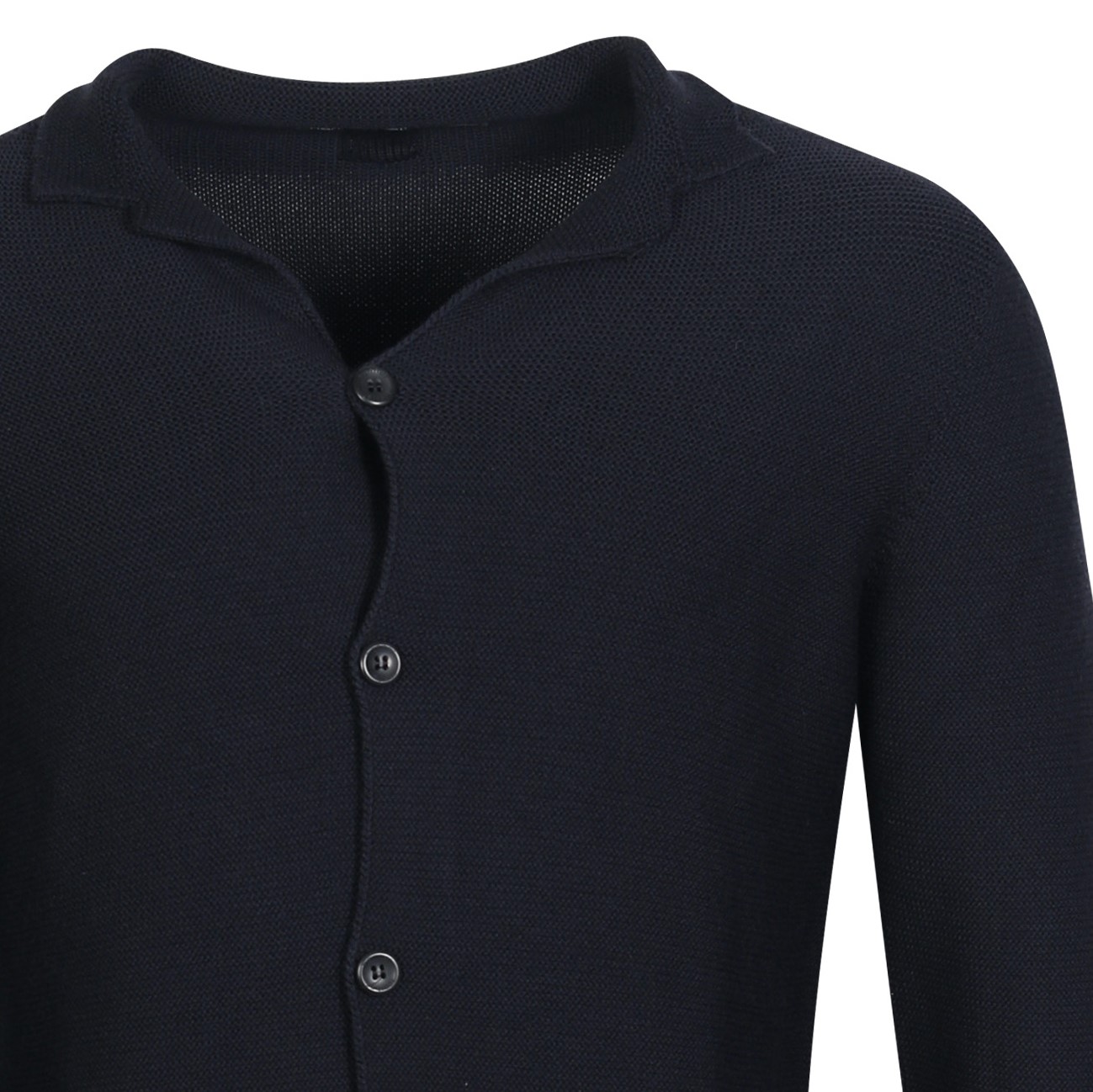 Hannes Roether Knit Cardigan in Tornado/Navy
