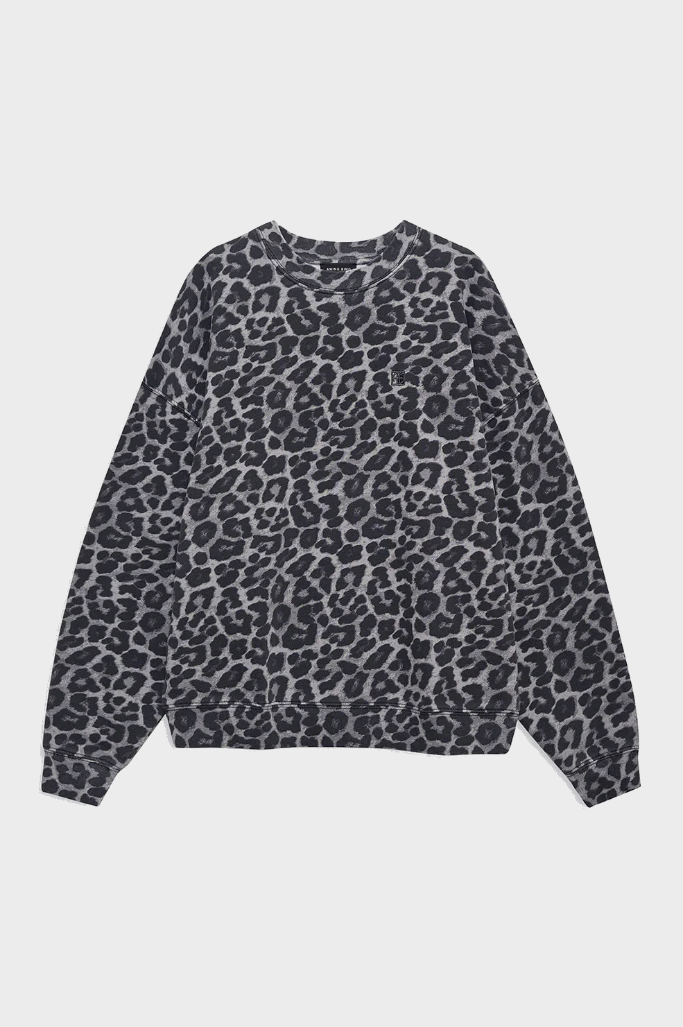 ANINE BING Oversize Sweatshirt in Grey Leopard