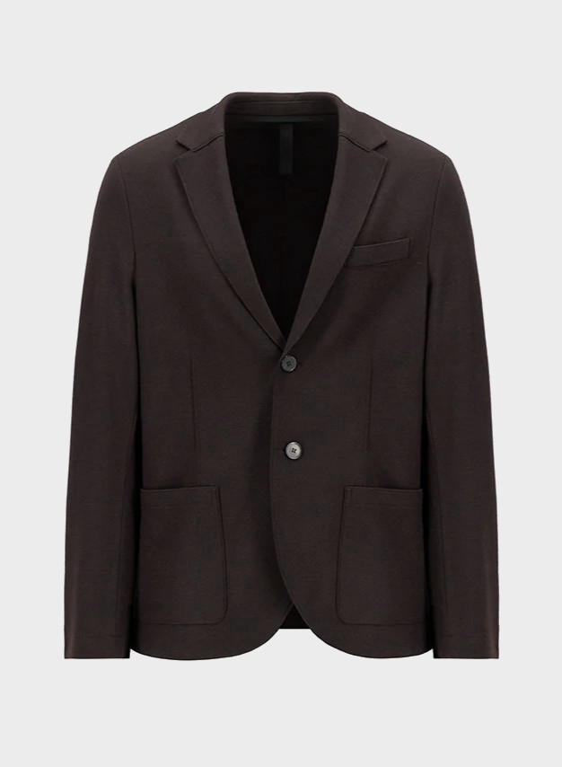 HARRIS WHARF LONDON Superfine Merino Jacket in Dark Brown 54