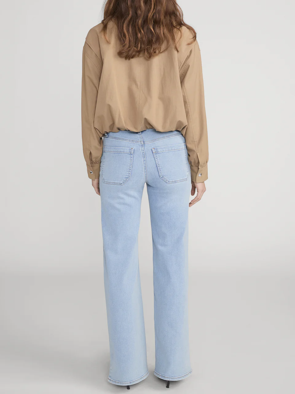 FRAME Le Slim Palazzo Modernist Pocket Jeans in Tribute Wash