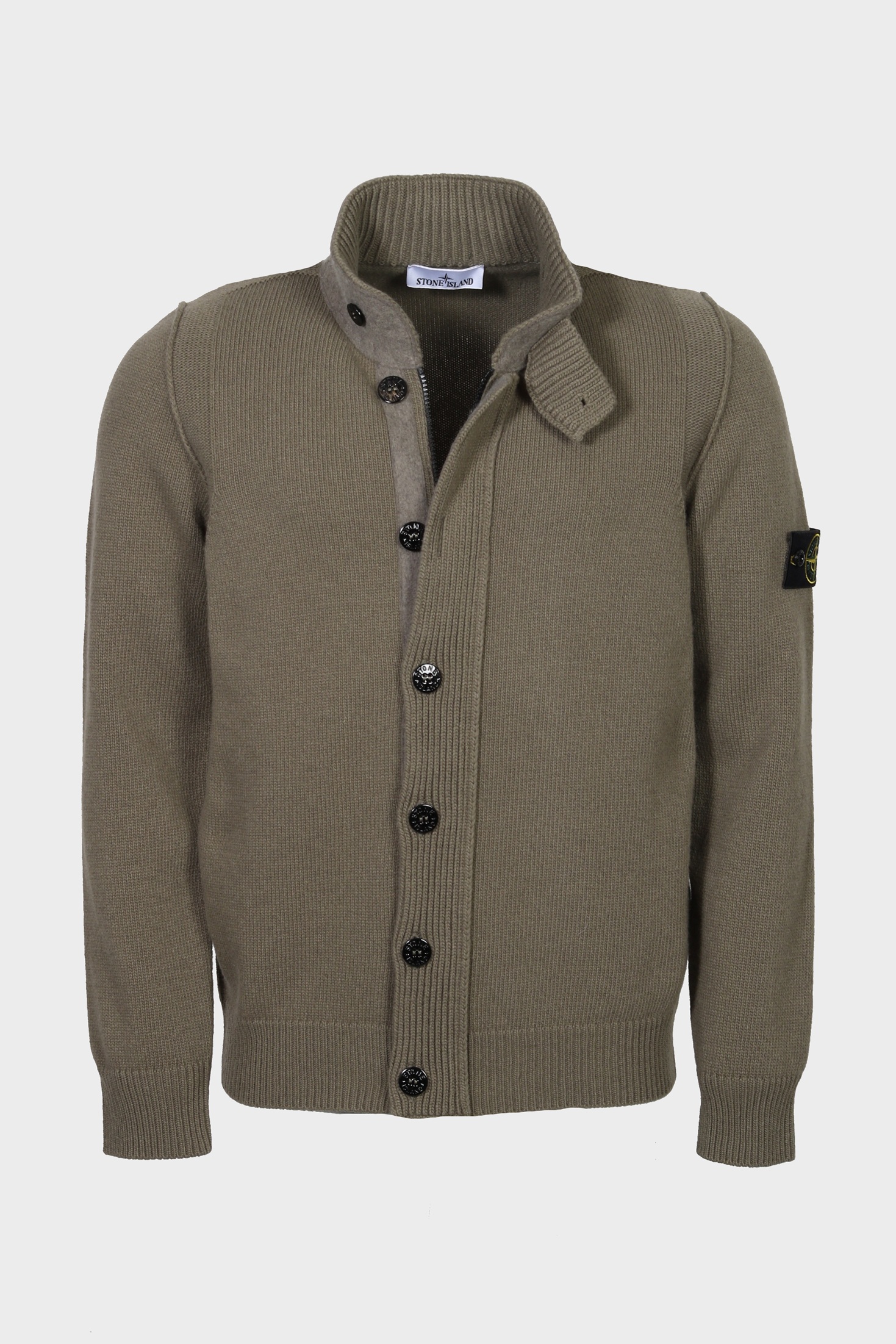 STONE ISLAND Heavy Knit Jacket in Light Olive M