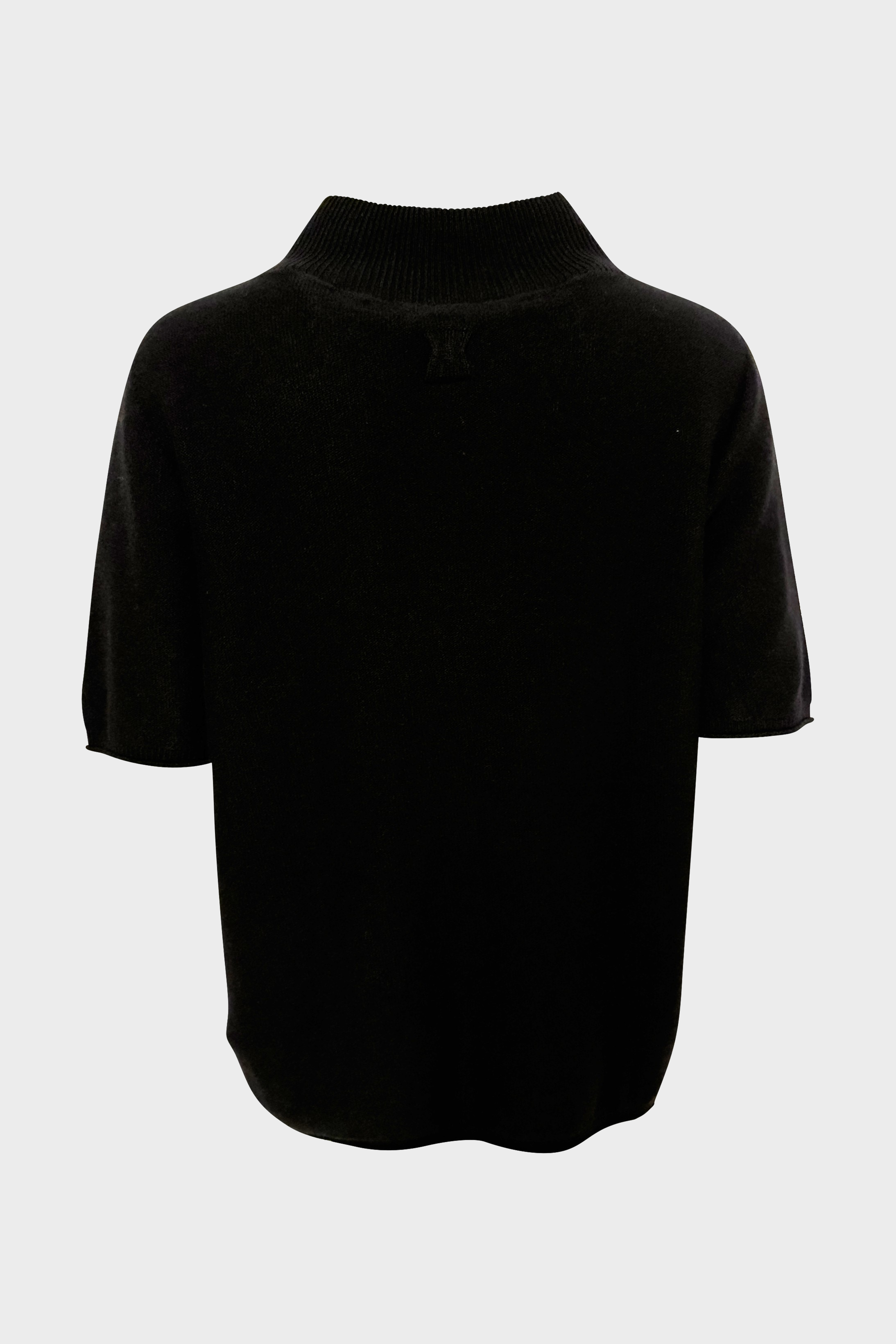 HANNES ROETHER Wool/Cashmere High Neck T-Shirt in Black