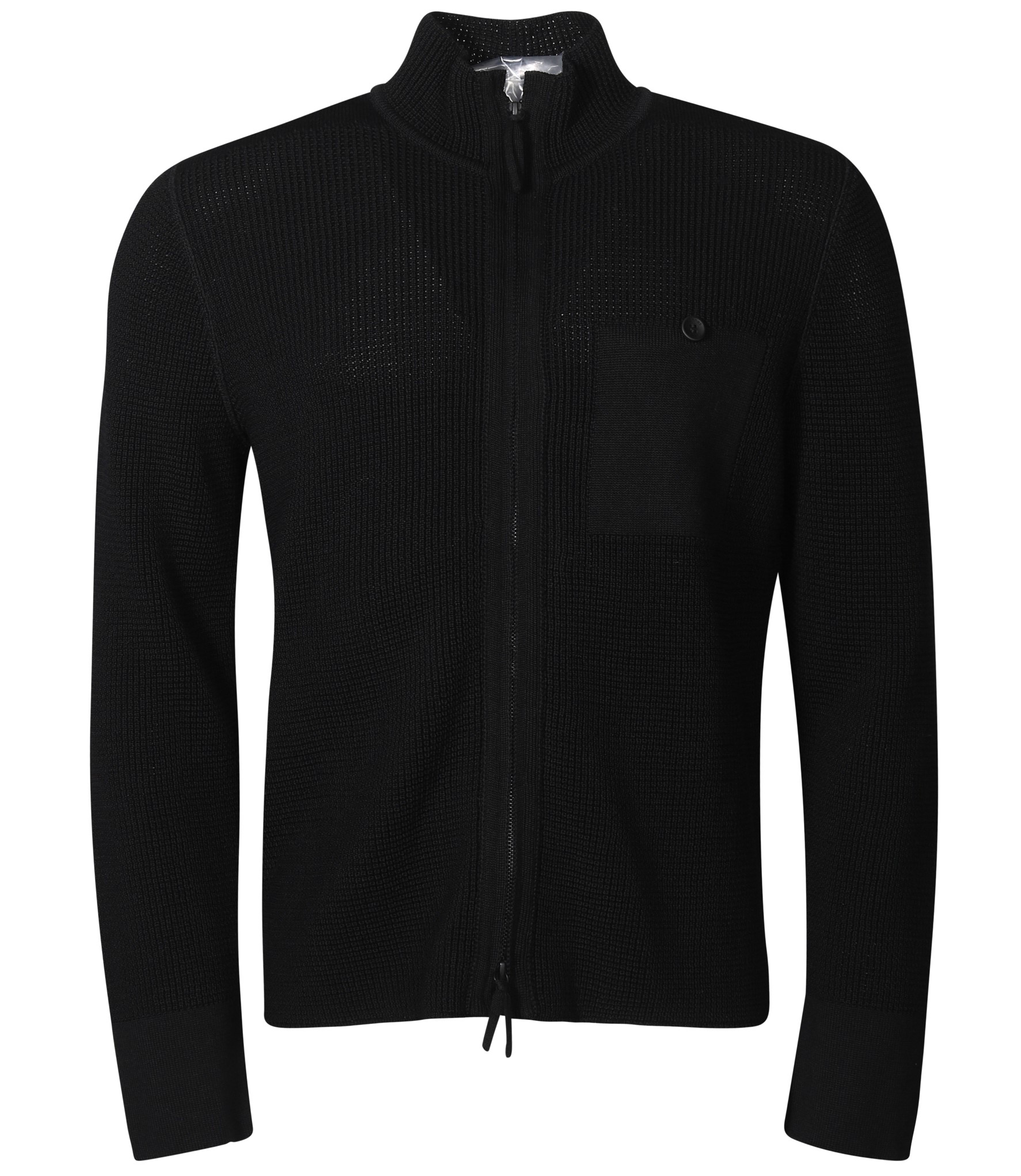 HANNES ROETHER Knit Zip Pullover in Black
