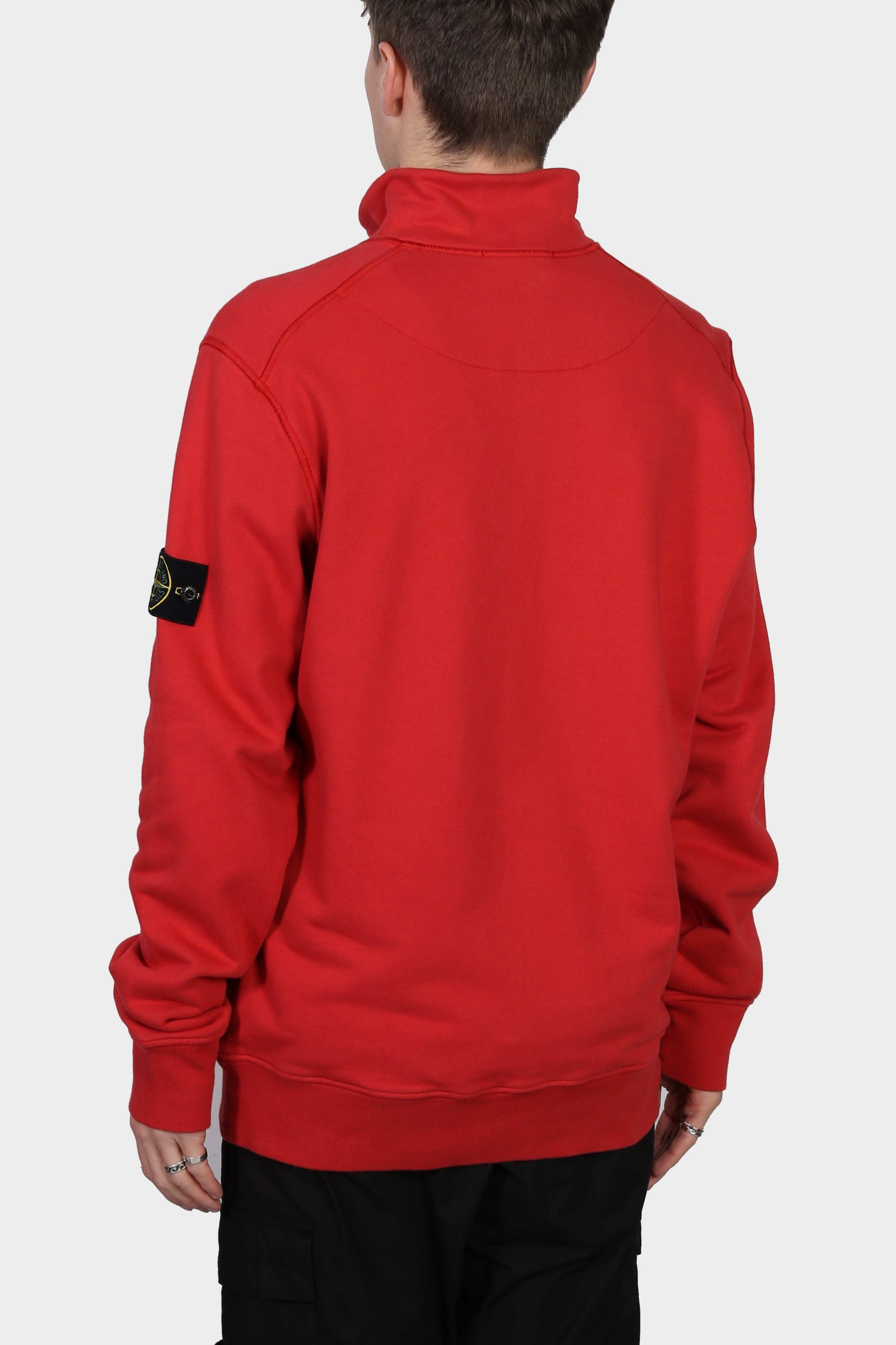 STONE ISLAND Half Zip Sweatshirt in Red 2XL