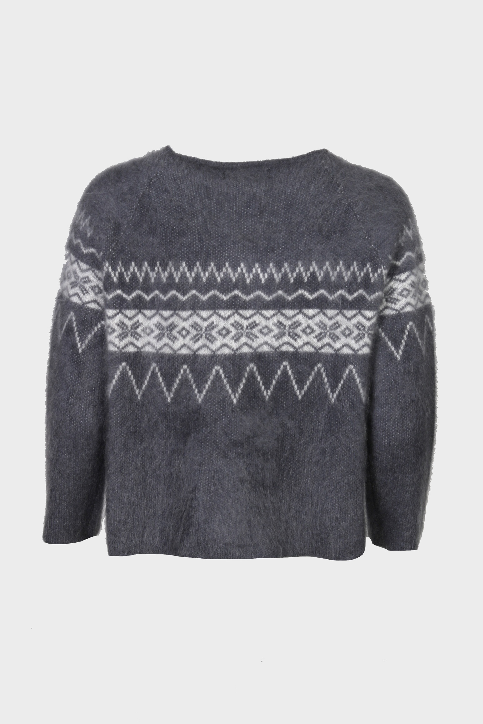 FLONA Cashmere Fluffy Sweater in Blue Grey