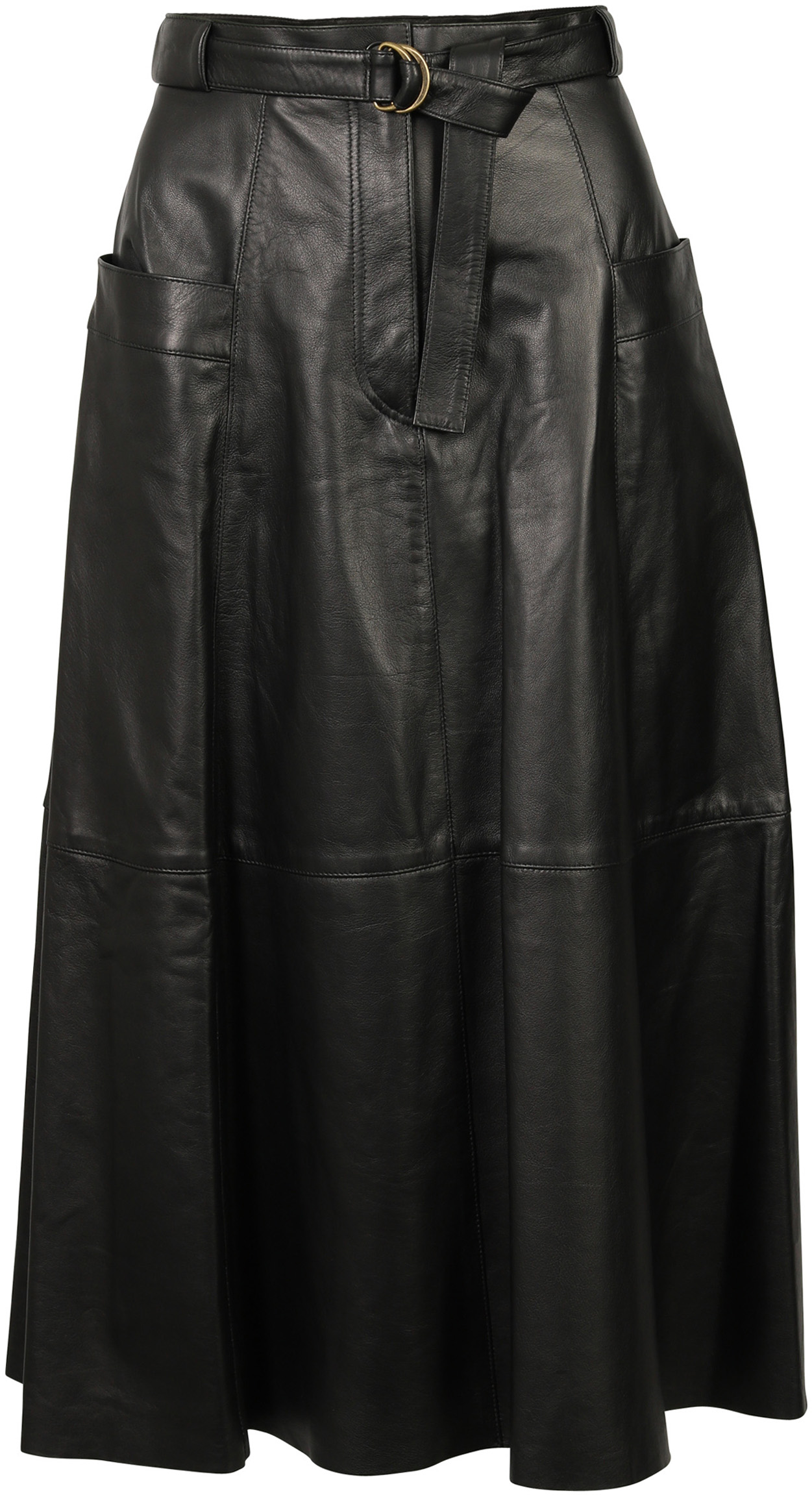Nili Lotan Lila Leather Skirt Black