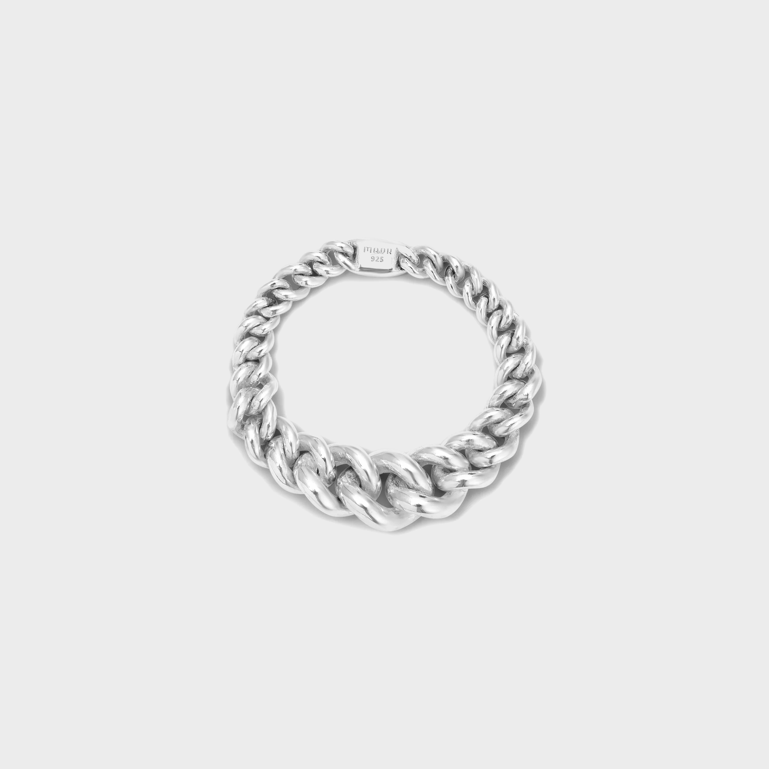 MAOR Curb Chain Ring Small Scale in 925 Sterling Silver