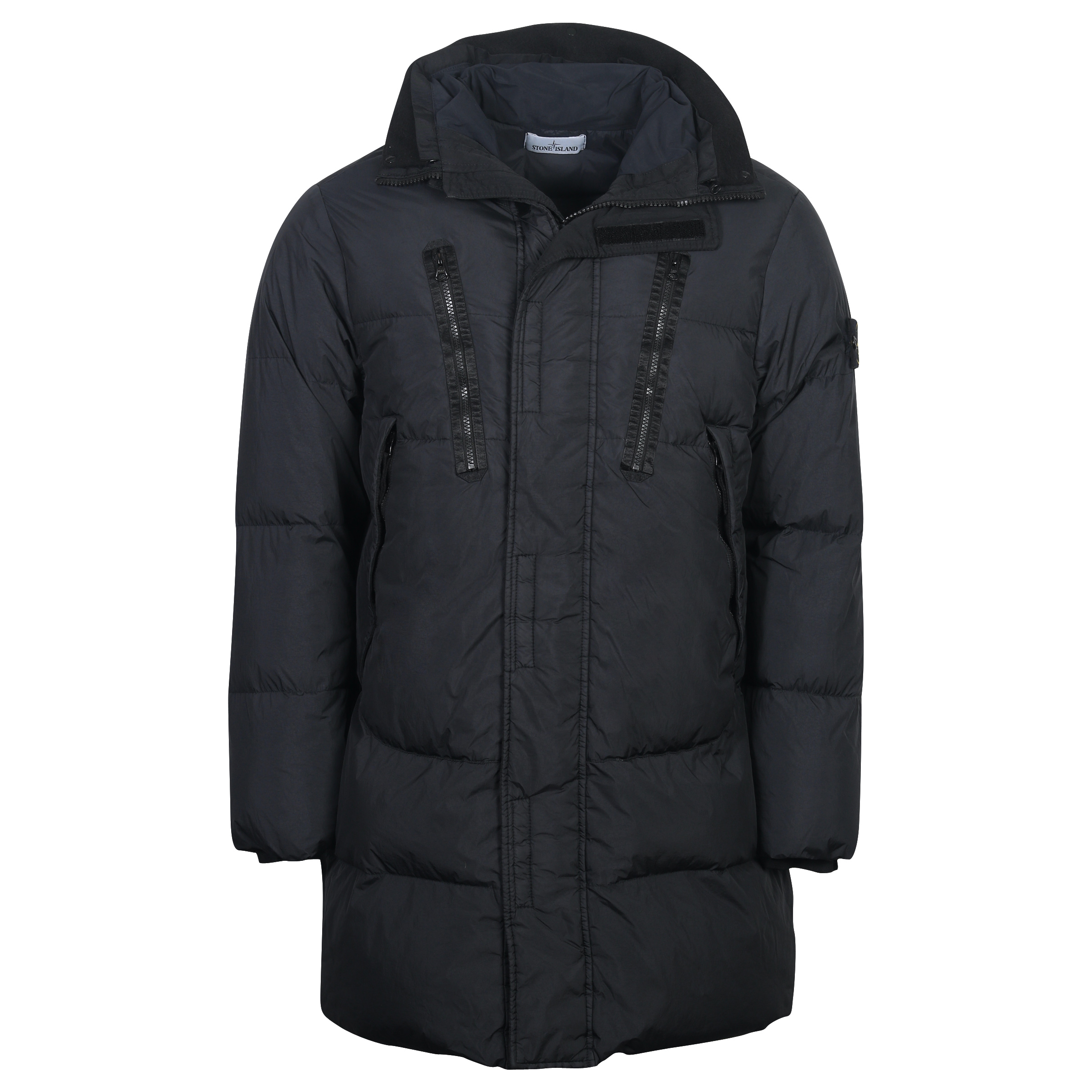 Stone Island Garment Dyed Crincle Reps Ny Down Parka in Black