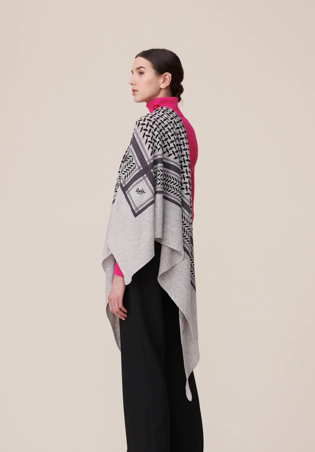 Lala Berlin Cashmere Scarf Large Triangle Light Grey Melange