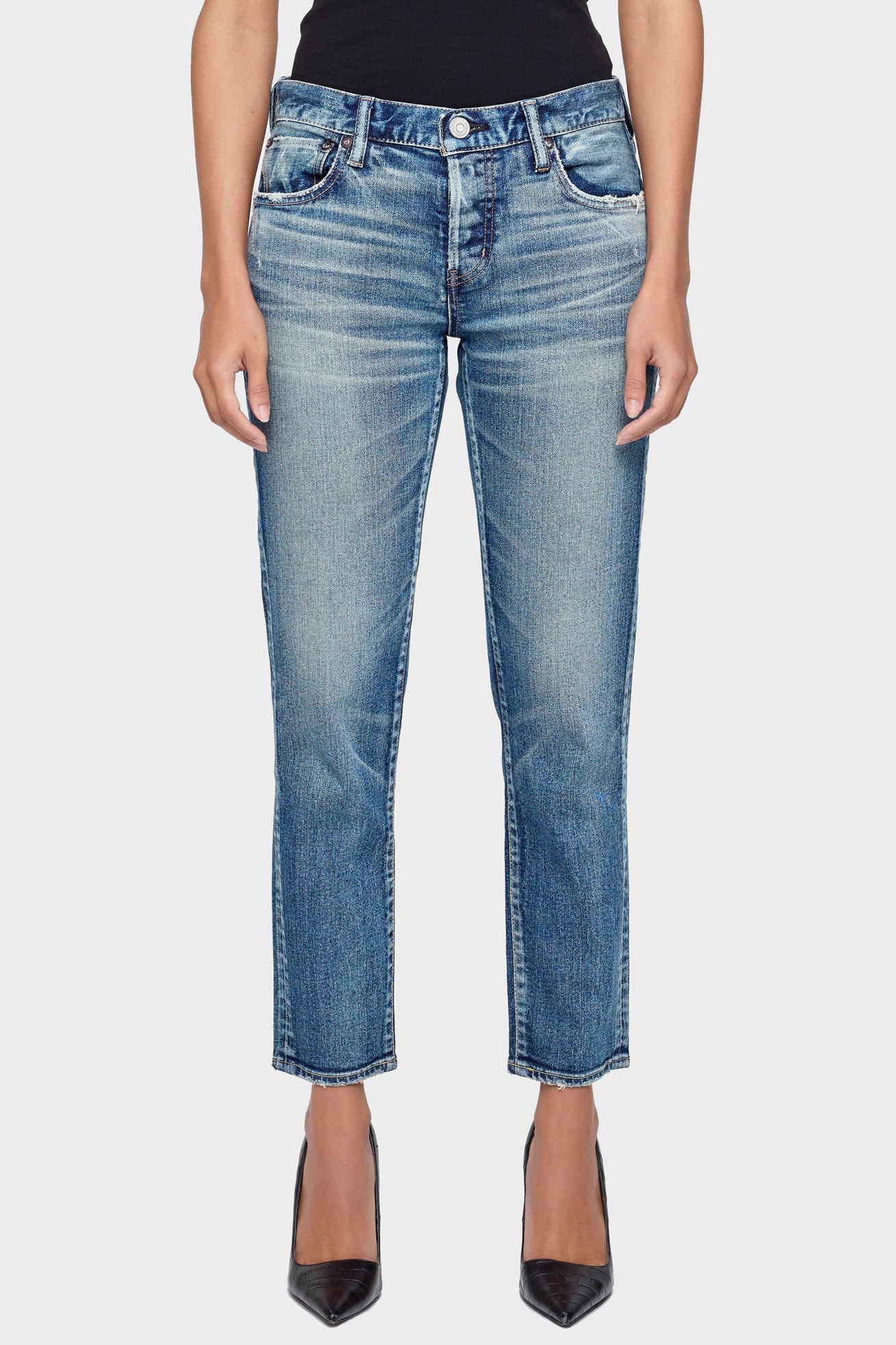 MOUSSY VINTAGE Jeans Tapered Alice in Blue
