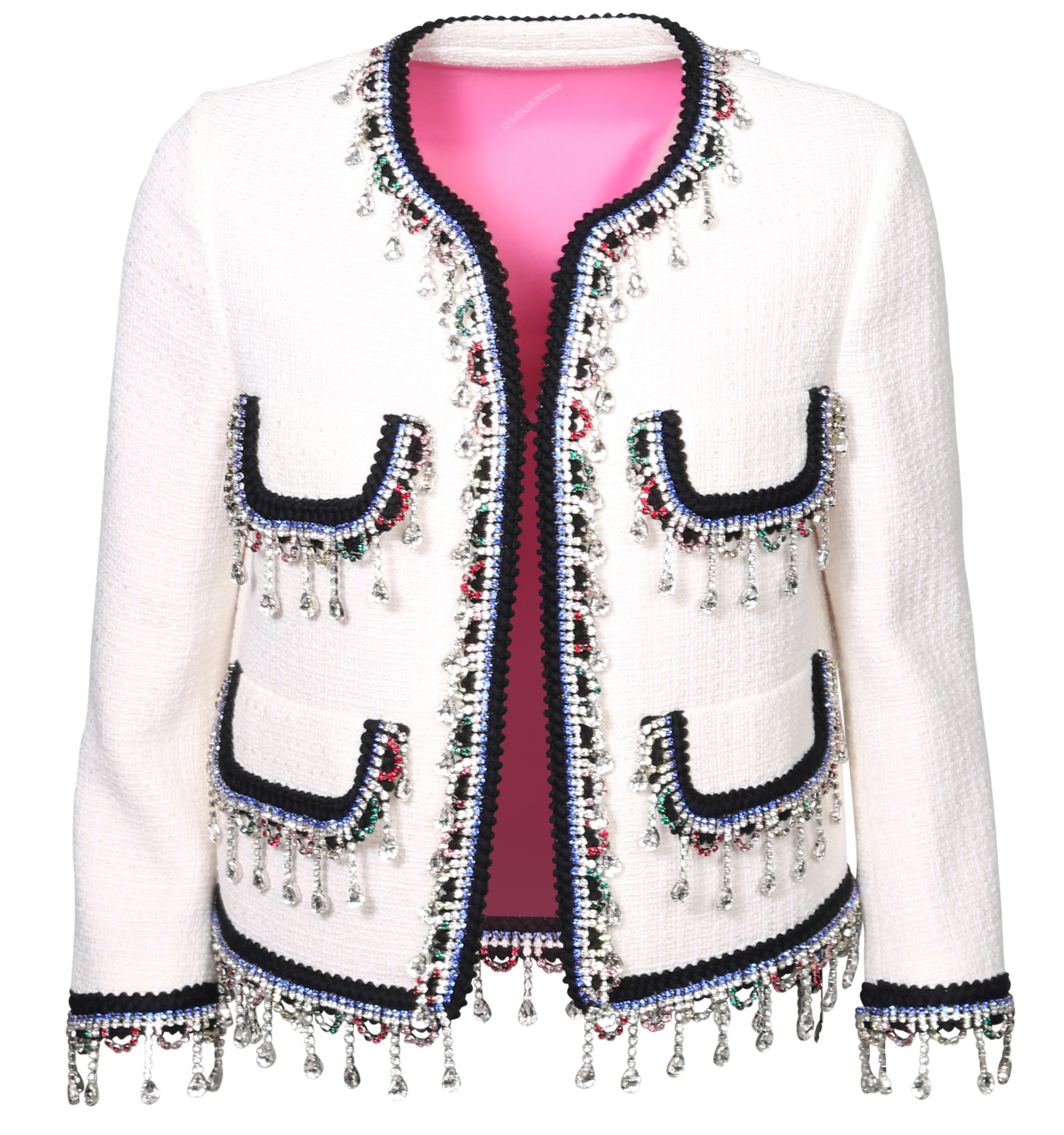 DSQUARED2 24 Chic Bouclé Jacket in White