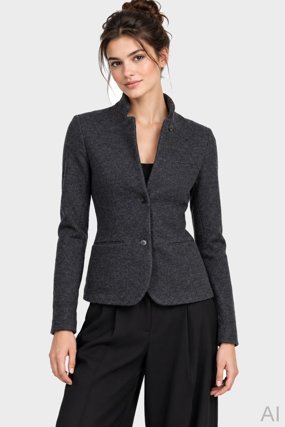 HANNES ROETHER Wool Jacket in Grey
