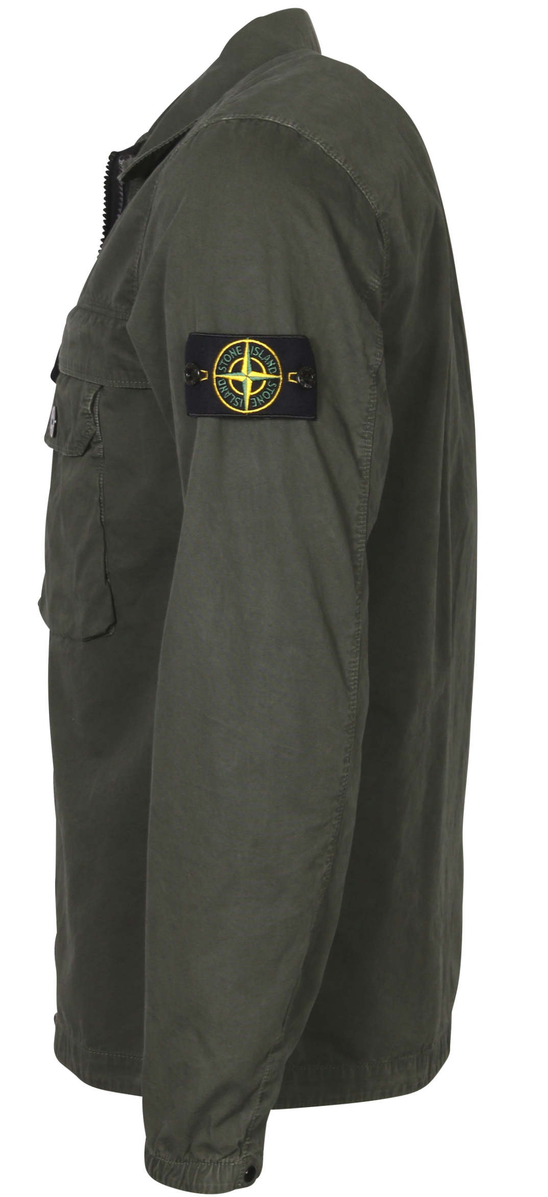 Stone Island Washed Cotton Overshirt Olive XXXL