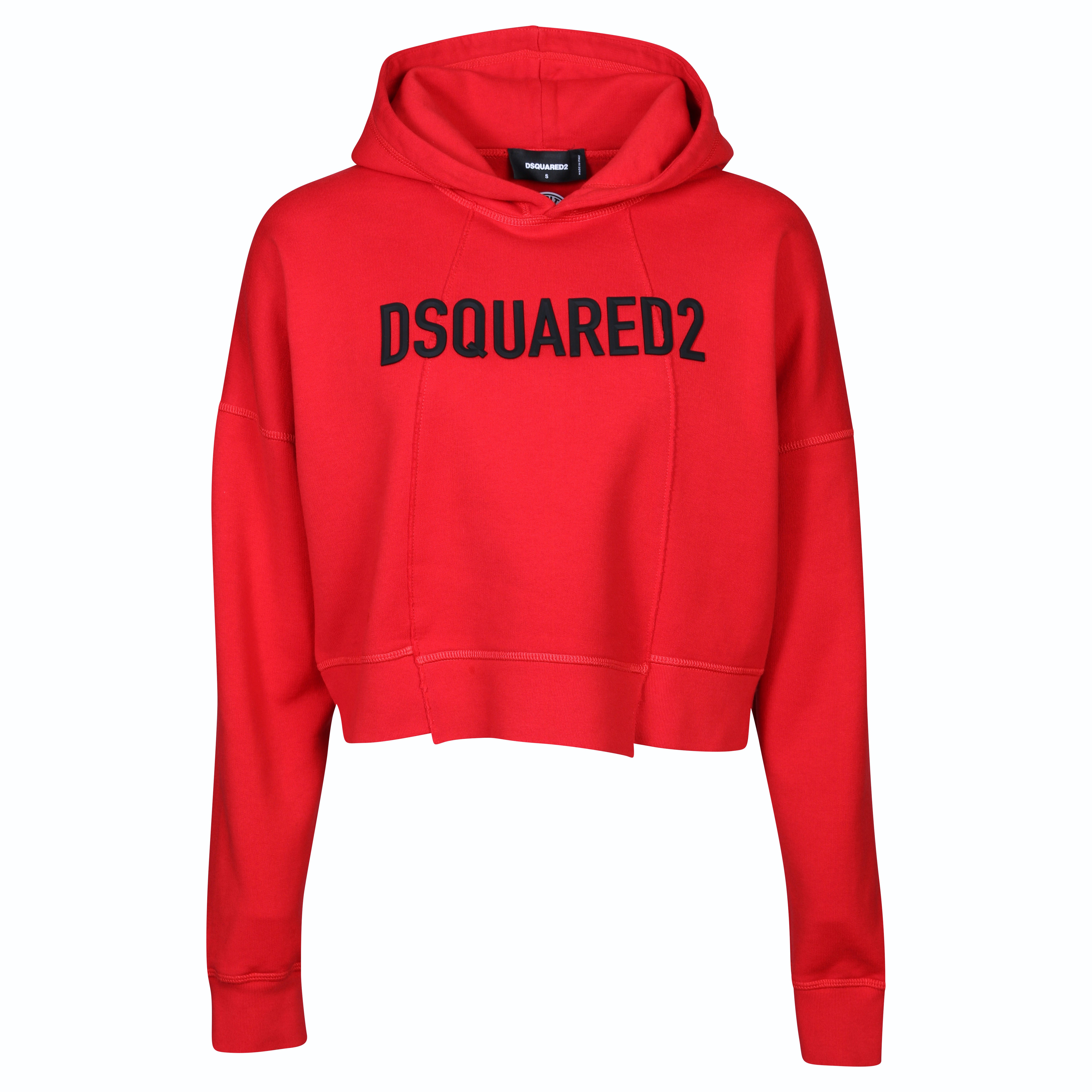 Dsquared Uneven Hoodie in Red