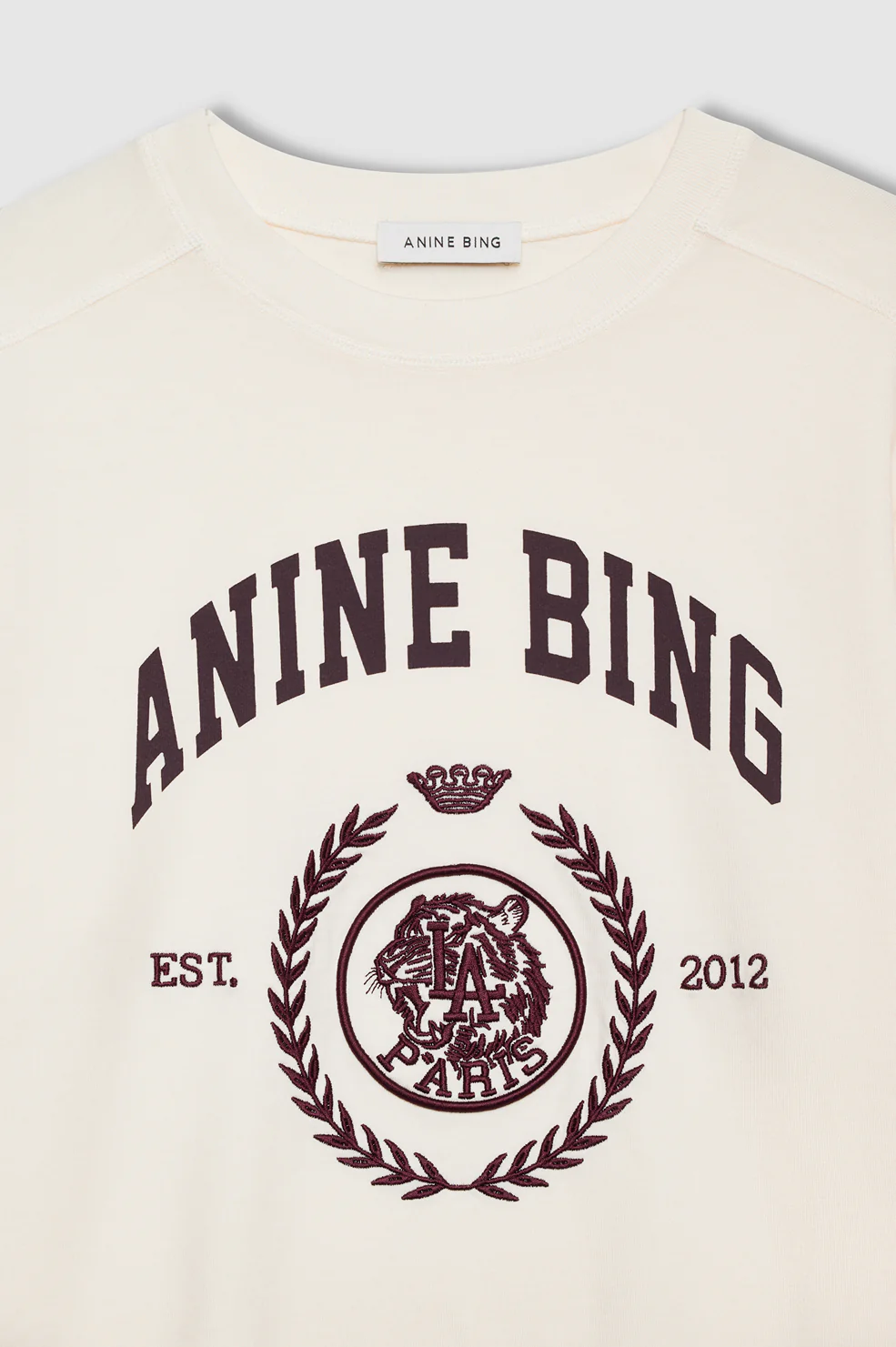 ANINE BING Jaylin Tee Collegiate in Cream