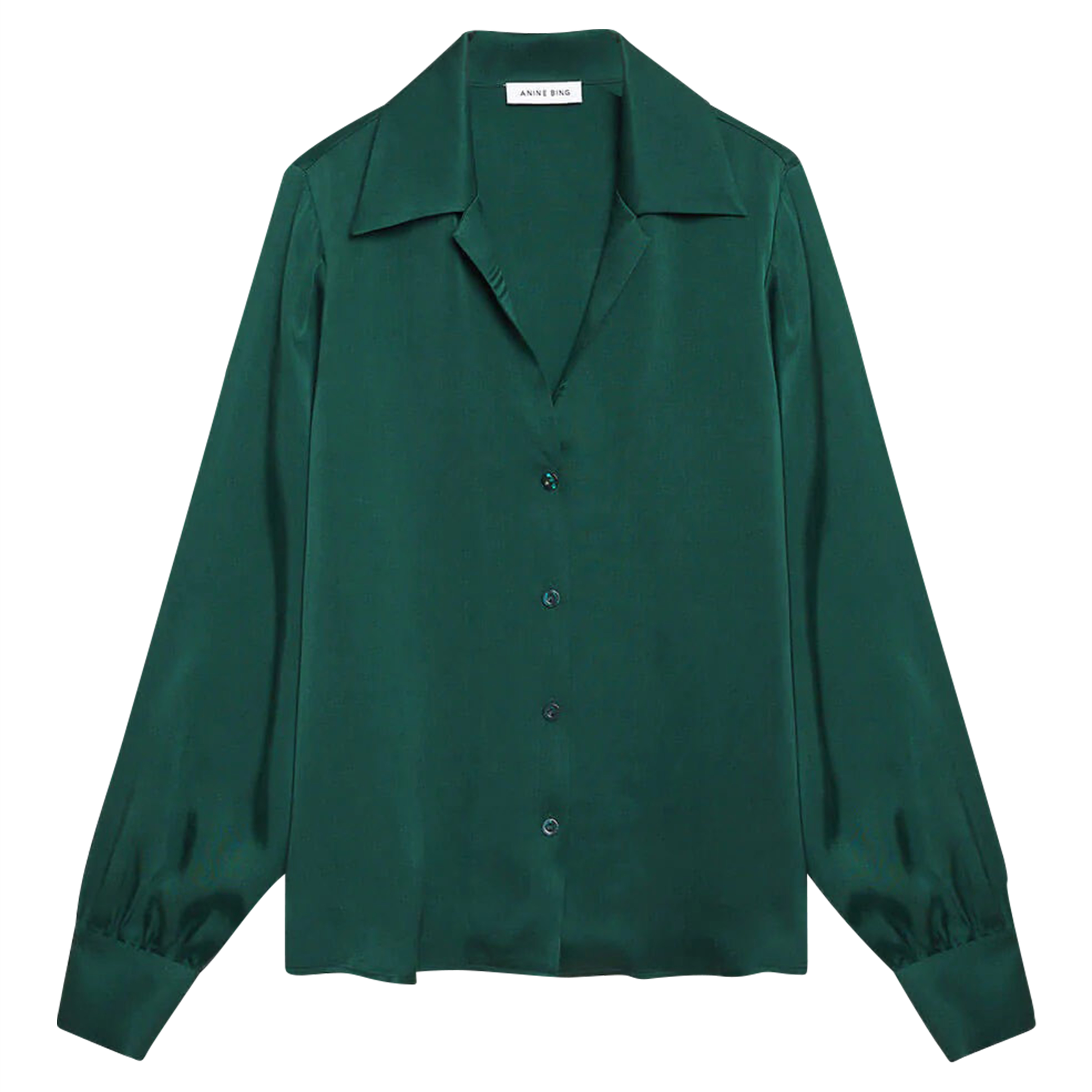 Anine Bing Mylah Shirt in Emerald Green
