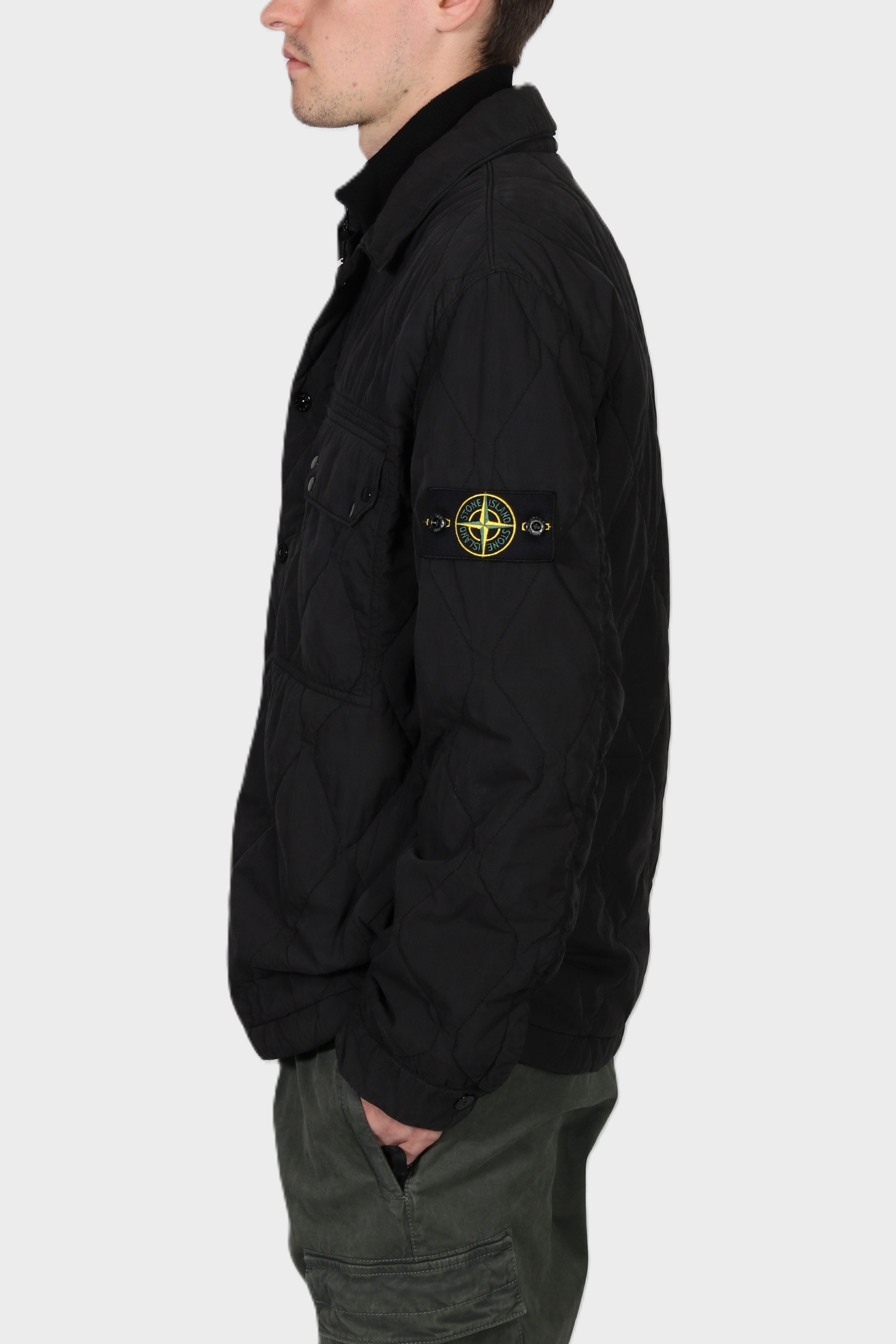 STONE ISLAND 50 Fili Quilted-TC Jacket in Black S STONE ISLAND 50 Fili Quilted-TC Jacket in Black 3XL