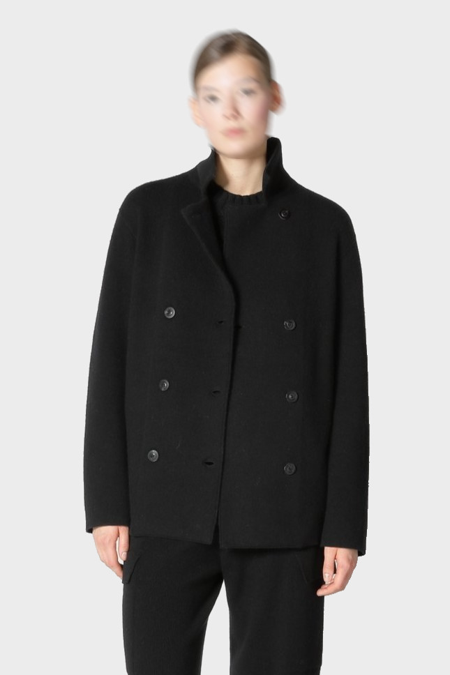 SMINFINITY Doubleface Caban Jacket in Black