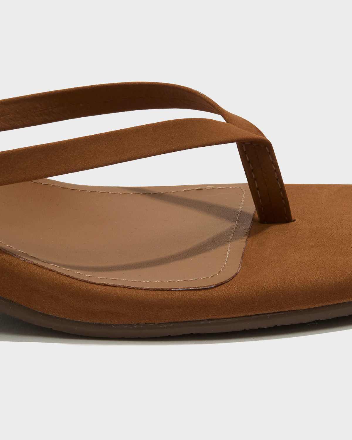 TKEES Square Toe Julia Kitten Heel Suede in Camel