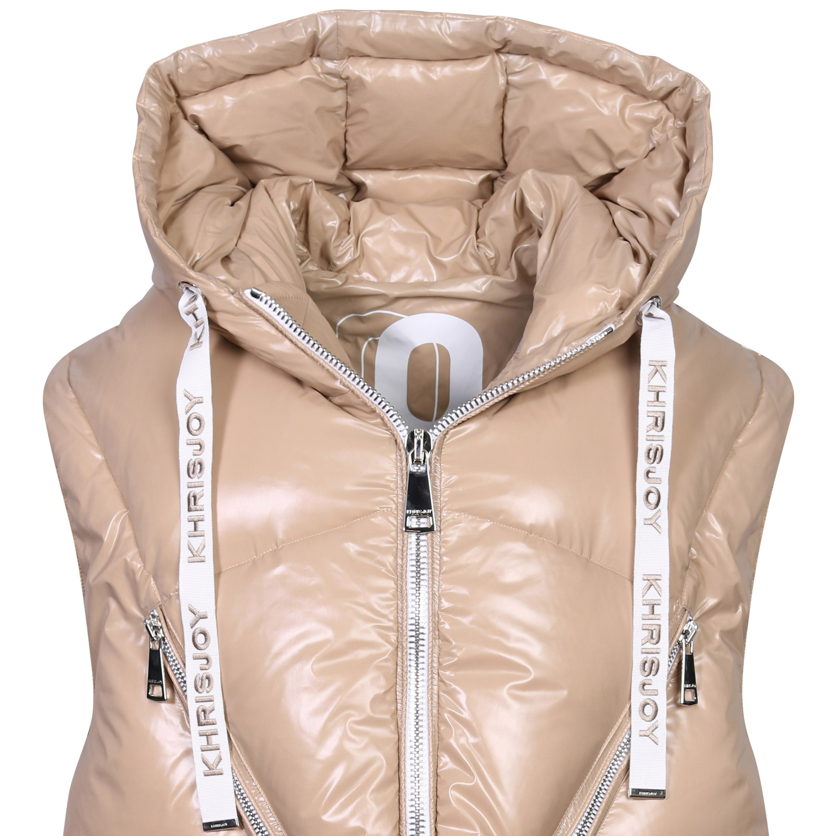 Khrisjoy Iconic Puffer Vest in Shiny Champagne XS / 00
